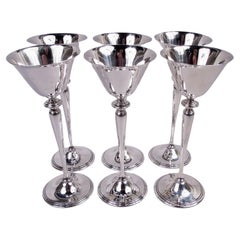 Lot de 6 tasses à cocktail Art Déco américaines d'une taille inhabituelle