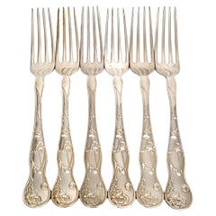 Vintage Set of 6 Tiffany & Co American Garden Sterling Silver Dinner Forks