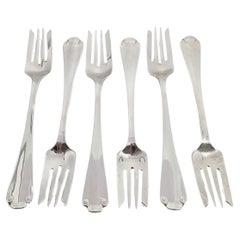 Set of 6 Tiffany & Co Flemish Sterling Silver Salad Forks 6 3/4" #15481