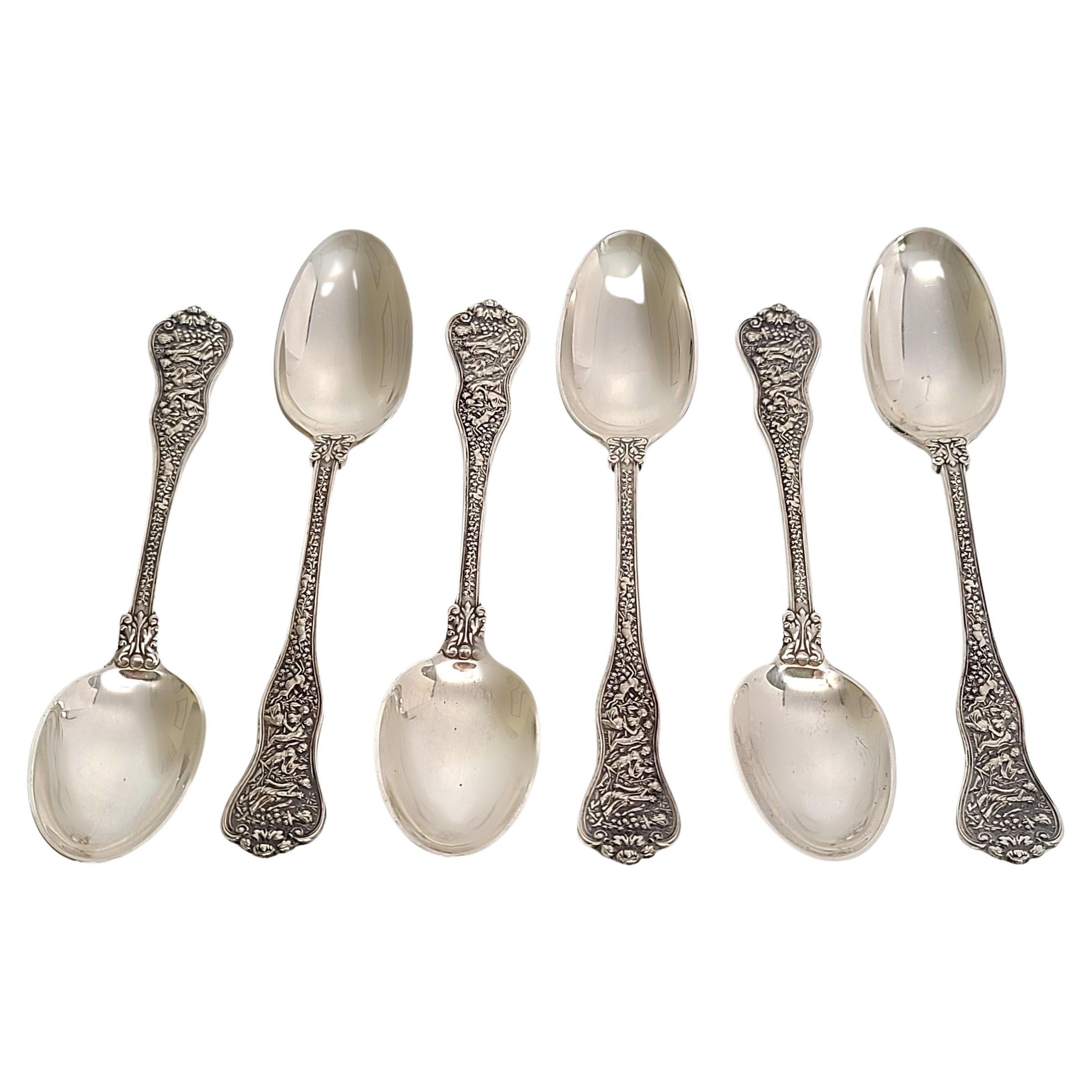 Set of 6 Tiffany & Co Olympian Sterling Silver Teaspoons with Monogram