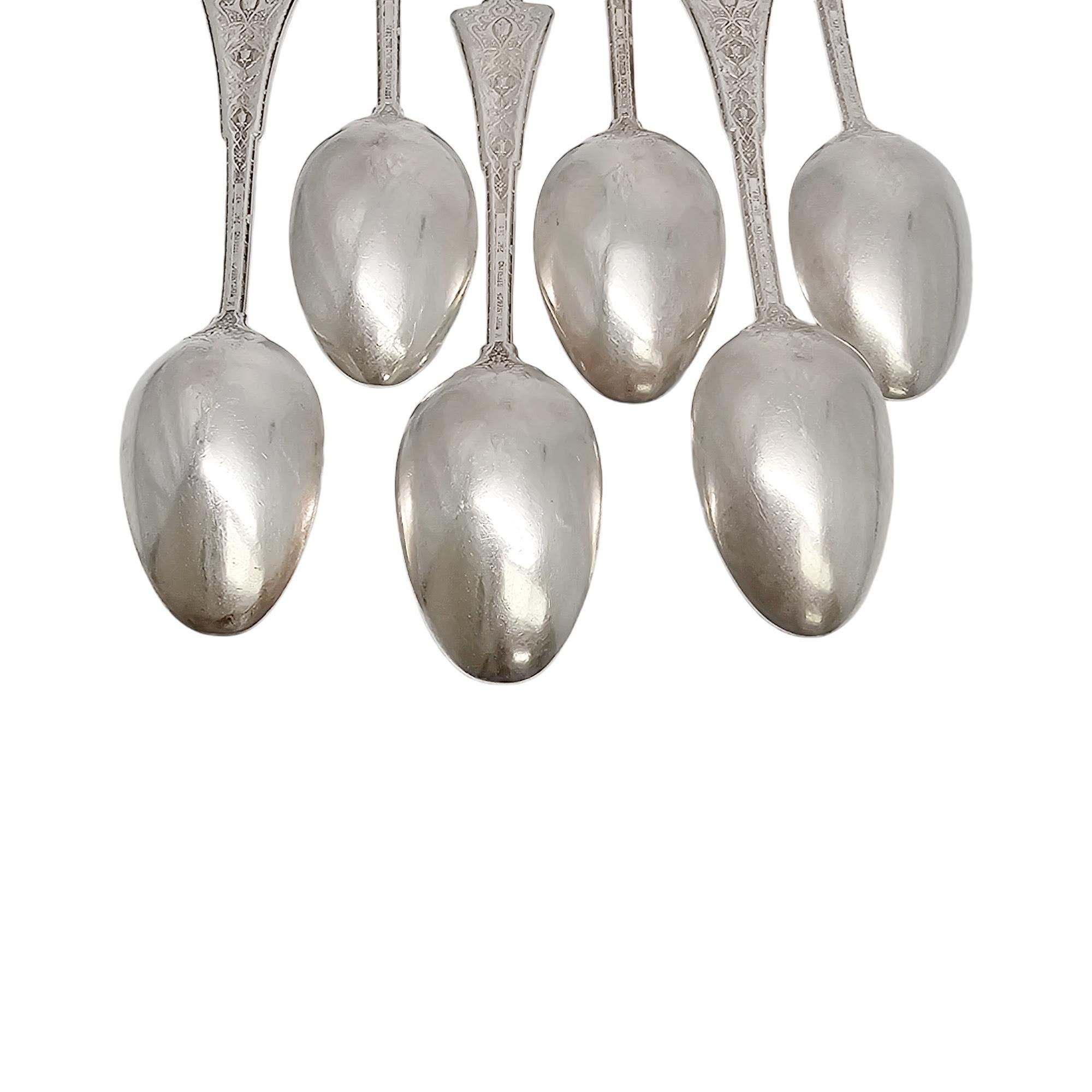 Set of 6 Tiffany & Co Persian Sterling Silver Teaspoons w/Mono 6 1/8