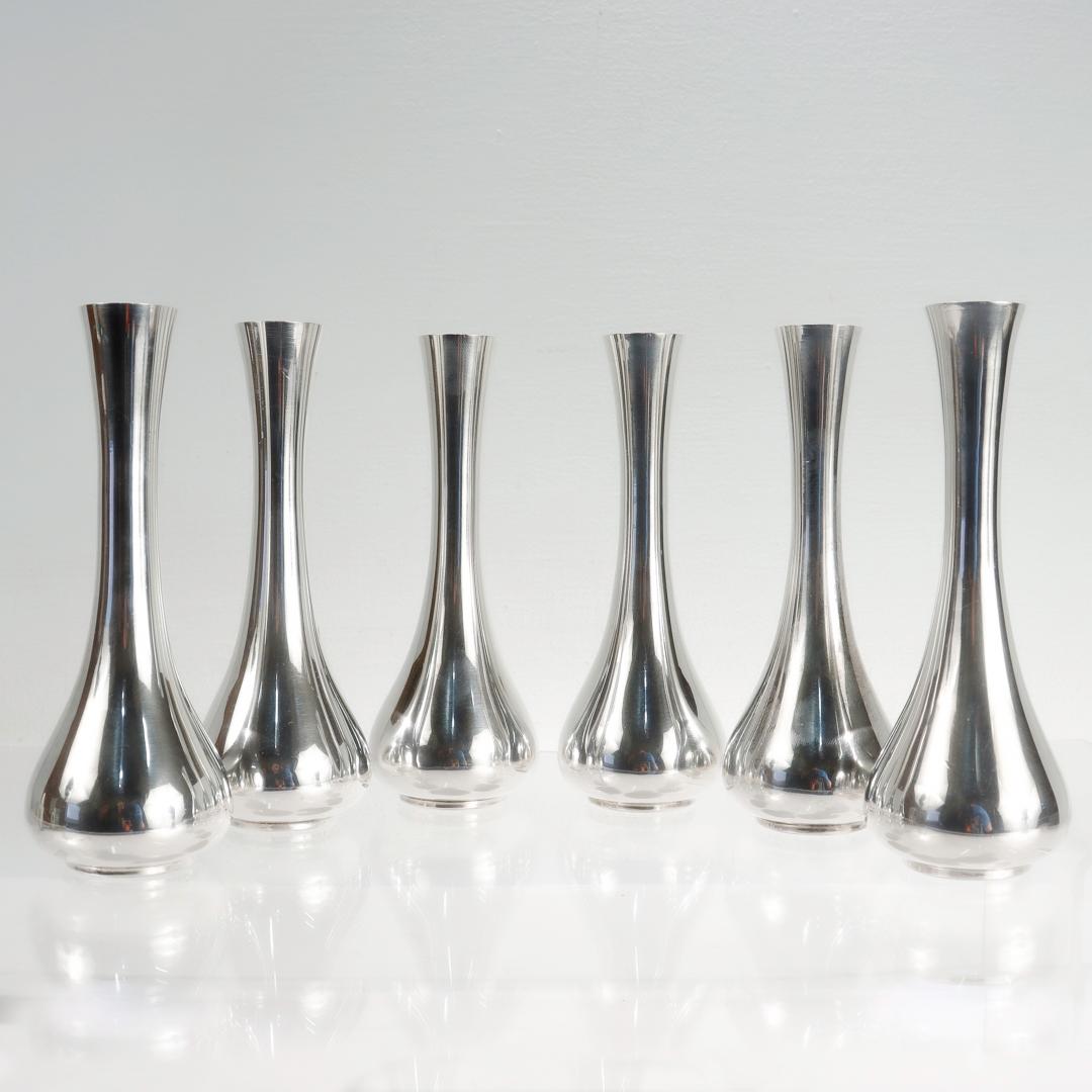 Modern Set of 6 Tiffany & Co. Sterling Silver Bud Vases