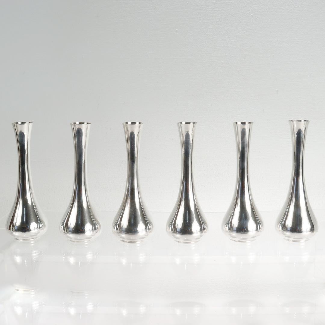 Set of 6 Tiffany & Co. Sterling Silver Bud Vases In Fair Condition In Philadelphia, PA