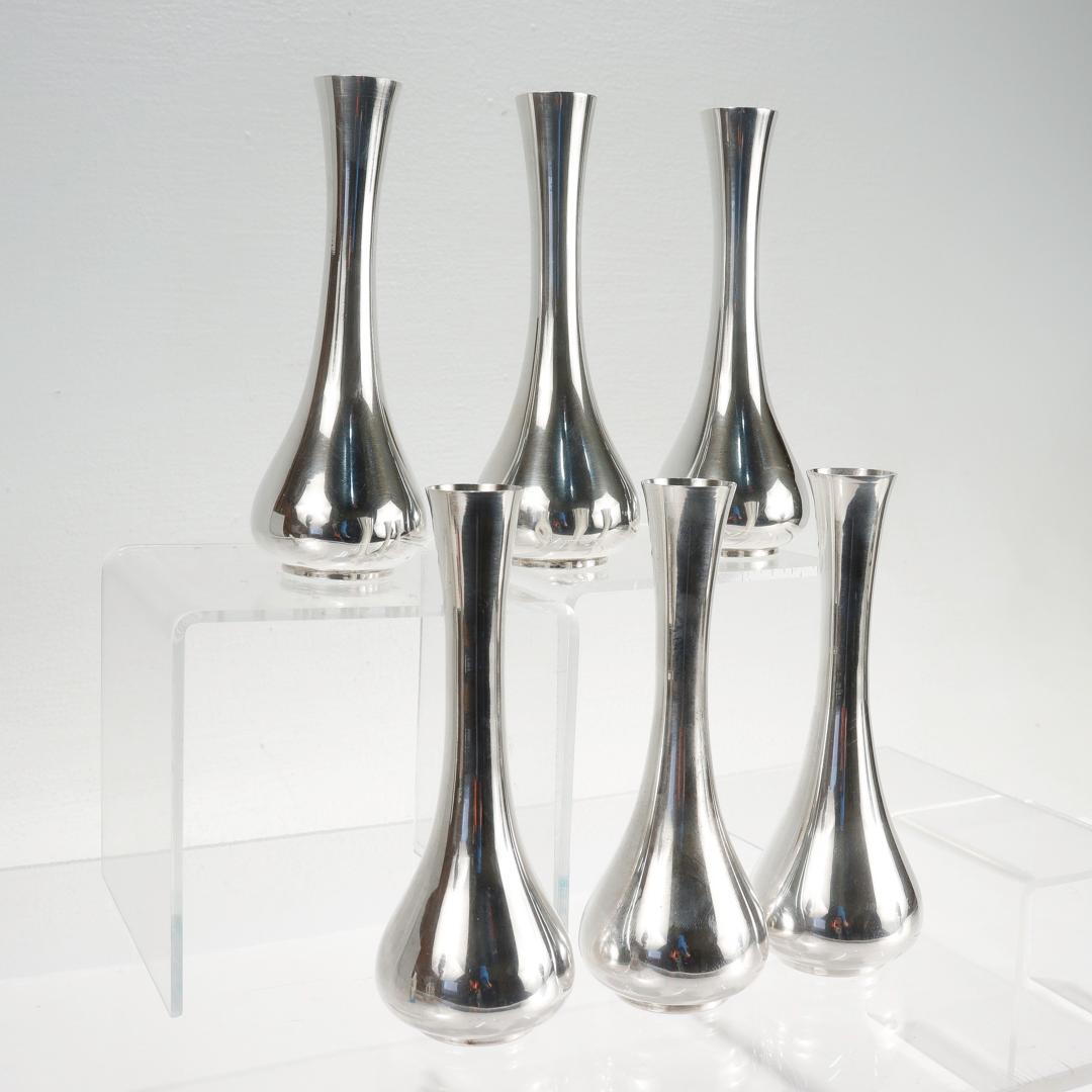 Contemporary Set of 6 Tiffany & Co. Sterling Silver Bud Vases