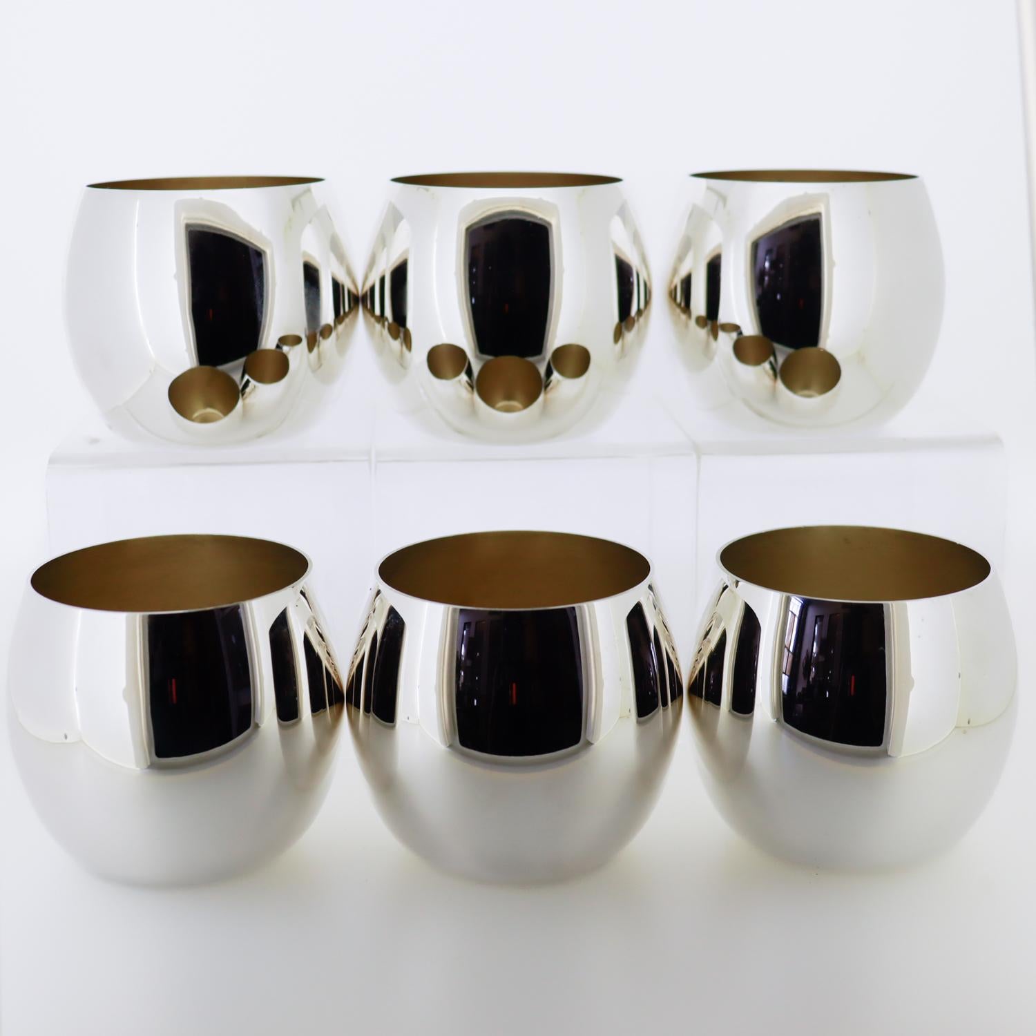 Lot de 6 Tiffany & Co. Gobelets ou tasses à cocktail en A Silver en vente 3