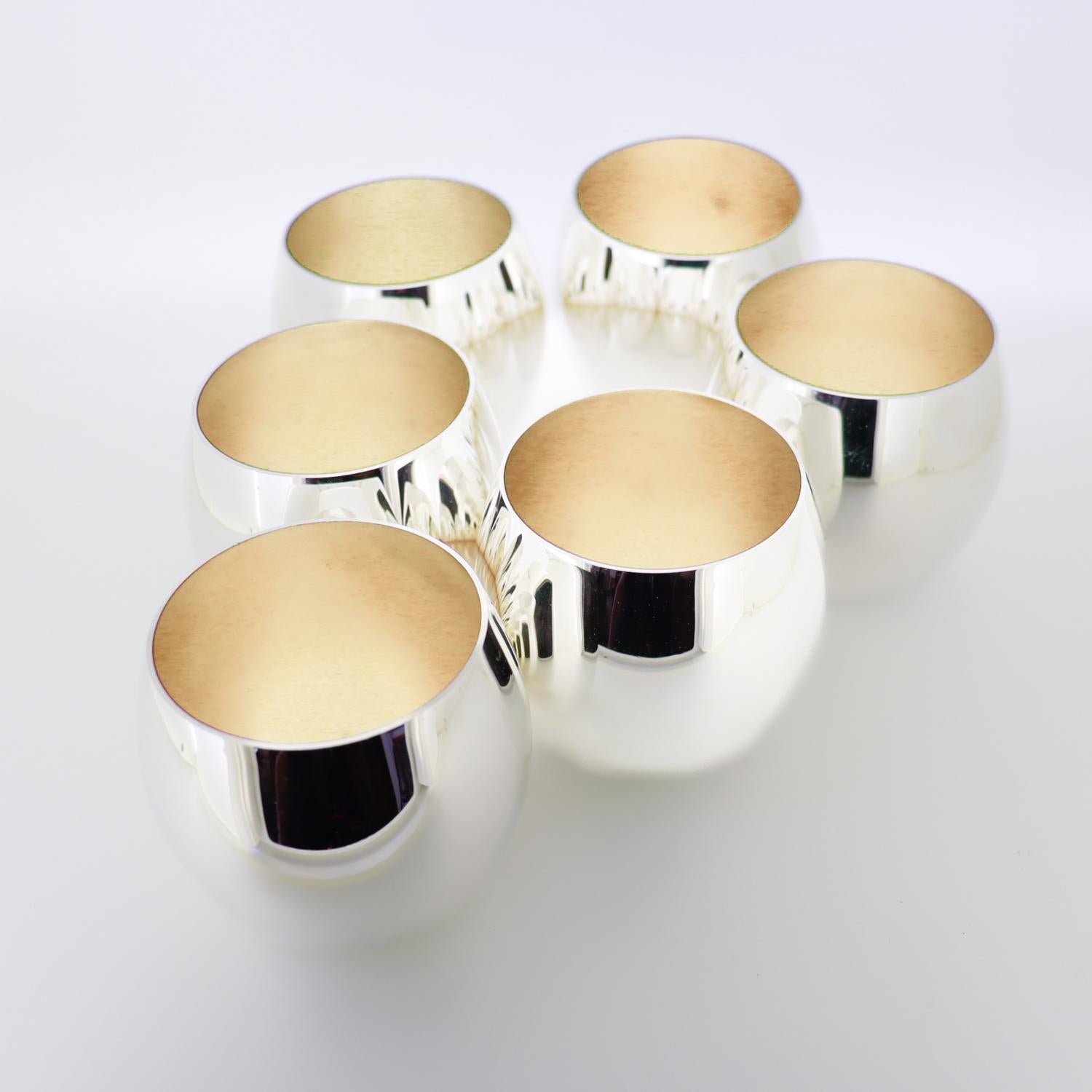 Américain Lot de 6 Tiffany & Co. Gobelets ou tasses à cocktail en A Silver en vente