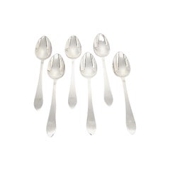 Set of 6 Tiffany & Co Sterling Silver Faneuil Fruit/Orange Spoons