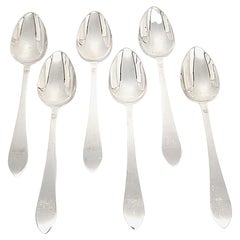 Set of 6 Tiffany & Co Sterling Silver Faneuil Fruit/Orange Spoons