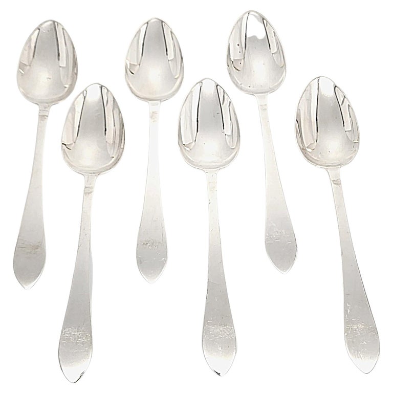 Set of 6 Tiffany and Co Sterling Silver Faneuil Fruit/Orange Spoons For