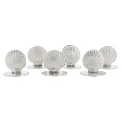 Set of 6 Tiffany & Co. Sterling Silver Scallop Sea Shell Placecard Holders
