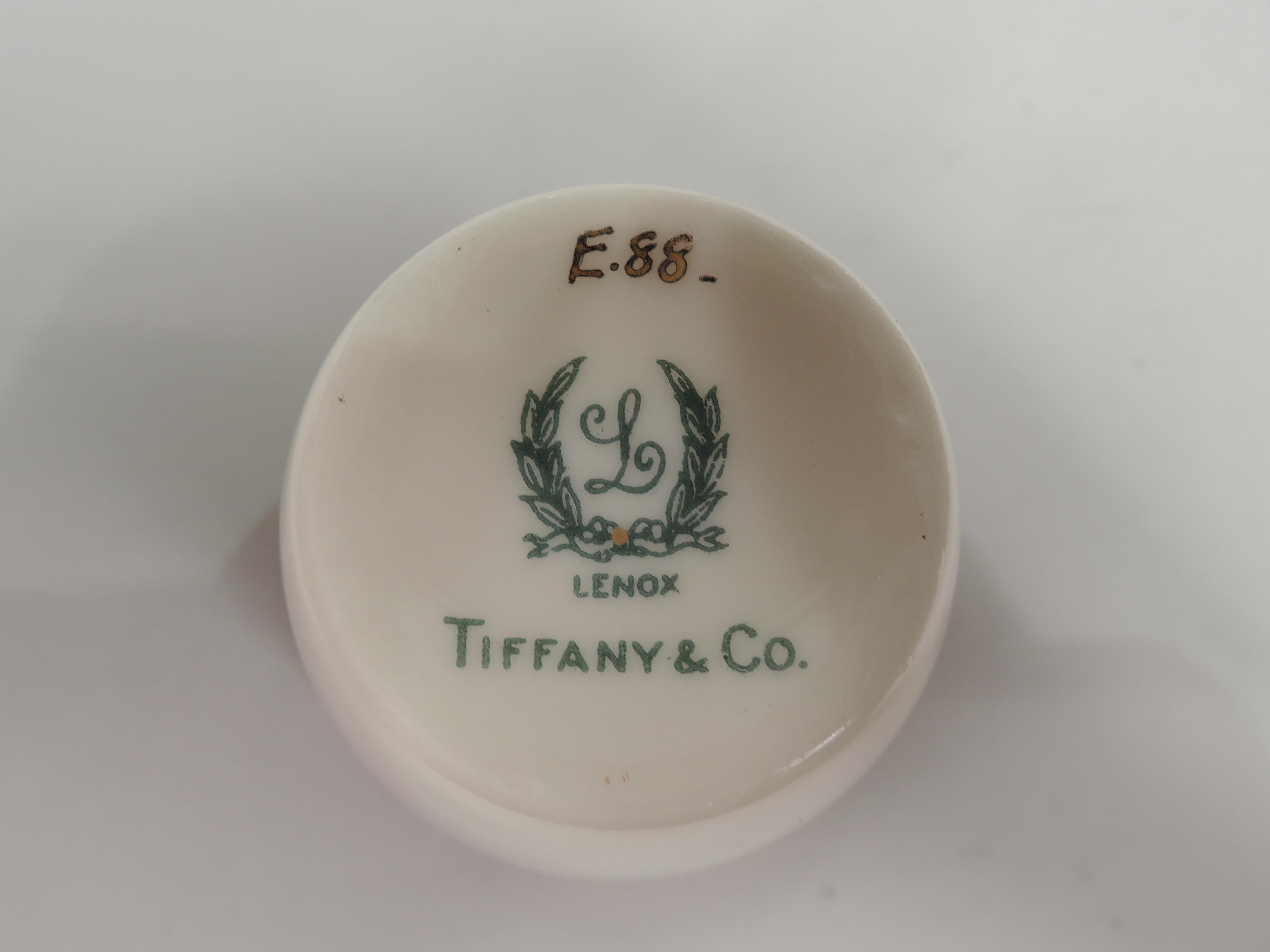 American Set of 6 Tiffany Edwardian Regency Demitasse Holders & Lenox Liners For Sale