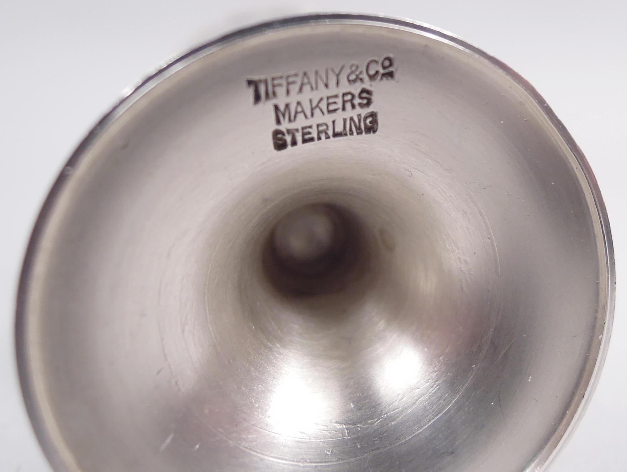 Set of 6 Tiffany Midcentury Classical Sterling Silver Cordial Cups In Good Condition In New York, NY