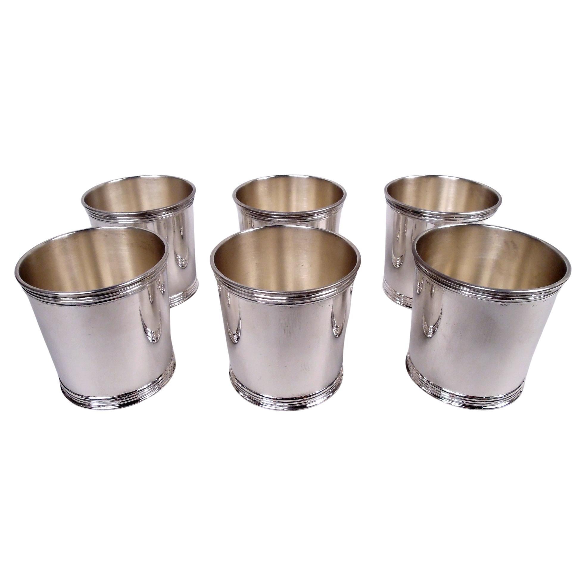 Satz von 6 Tiffany Sterling Silber Tumbler-Size Mint Juleps