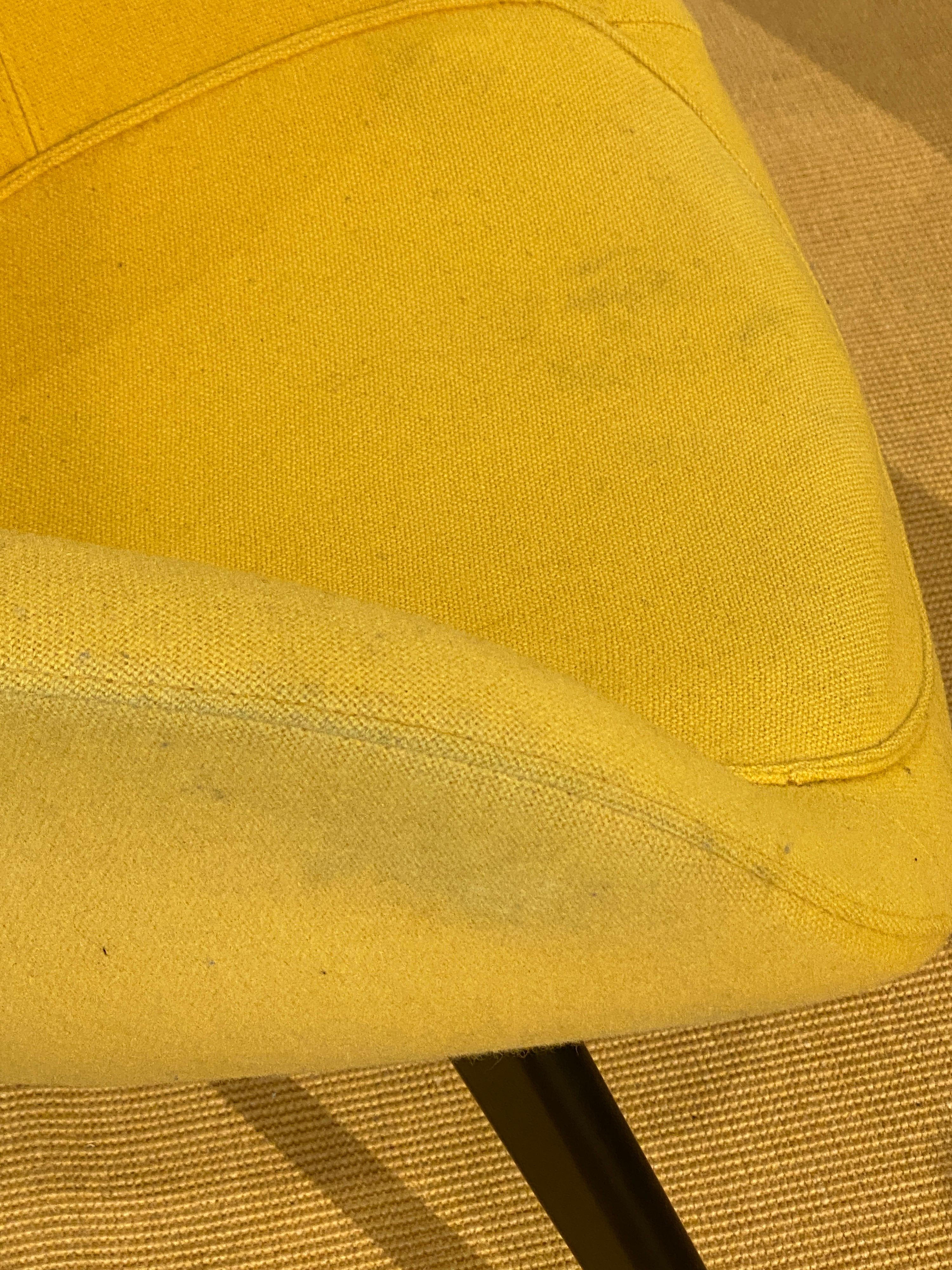 Set of 6 Tom Dixon Custom Upholstered Yellow Scoop Chairs 4