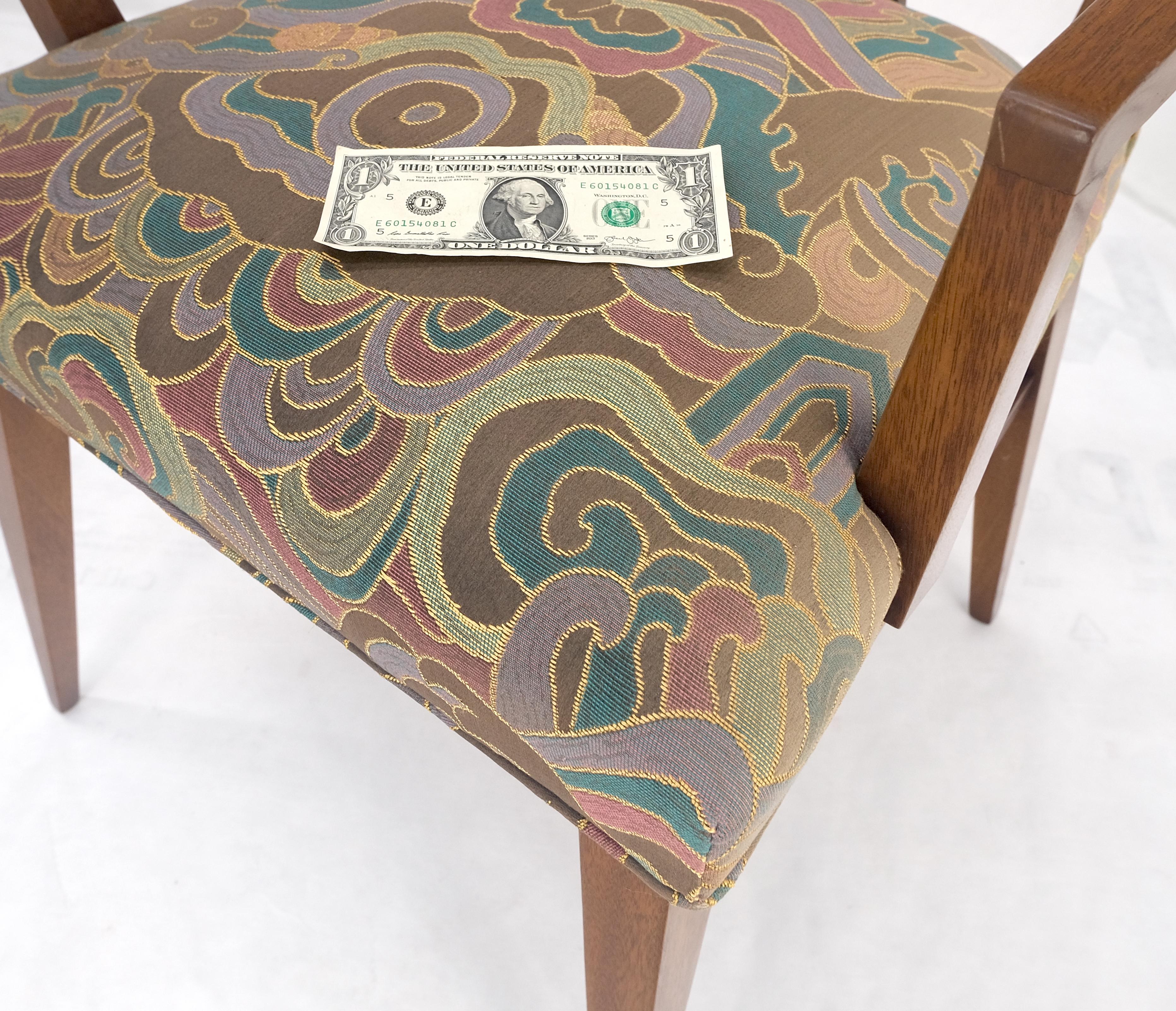 Set of 6 Tommy Parzinger Light Walnut Dining Chairs Lenor Larsen Upholstery MINT For Sale 6
