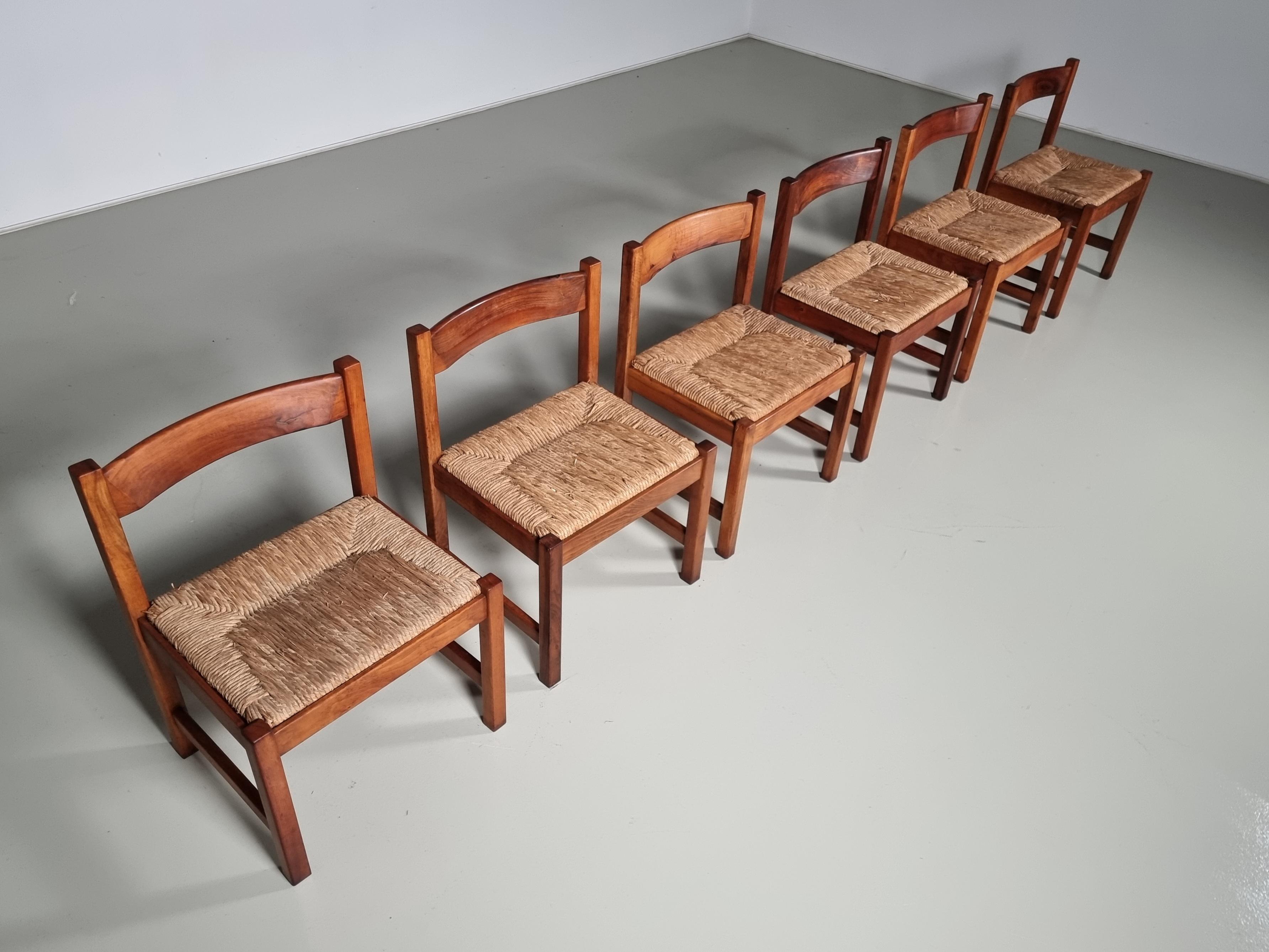 Mid-Century Modern Set of 6 Torbecchia Chairs by Giovanni Michelucci for Poltronova, 1960s For Sale
