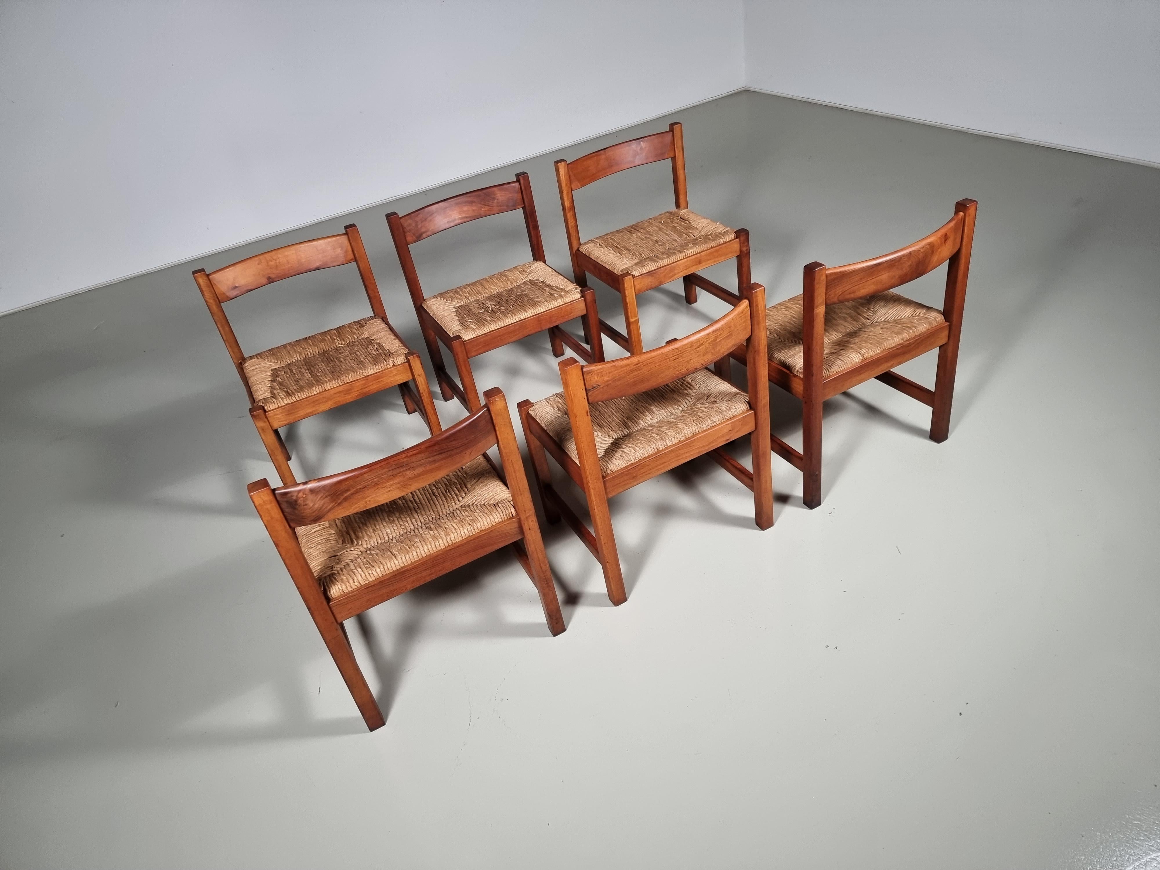 Mid-20th Century Set of 6 Torbecchia Chairs by Giovanni Michelucci for Poltronova, 1960s For Sale