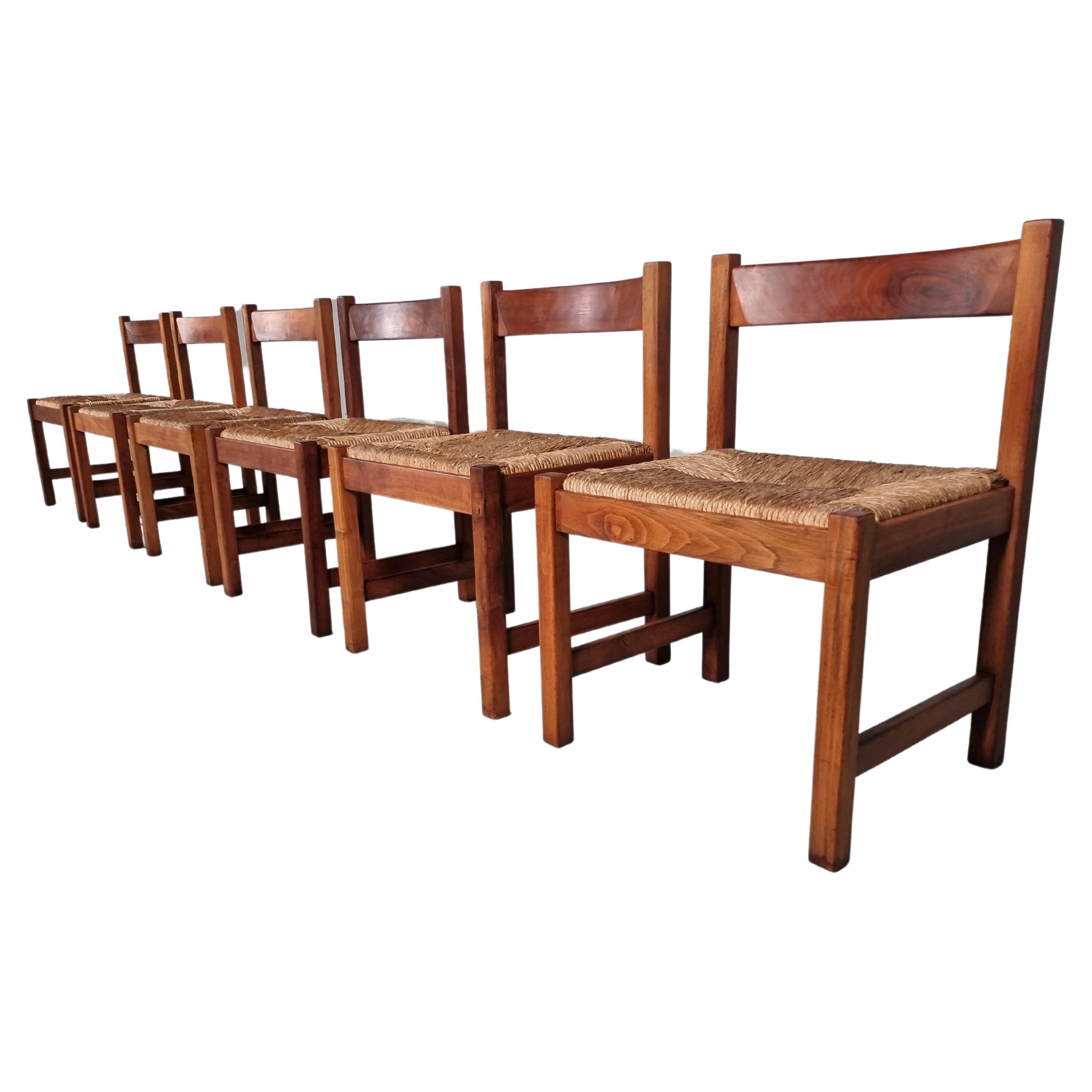 Ensemble de 6 chaises Torbecchia de Giovanni Michelucci pour Poltronova, années 1960