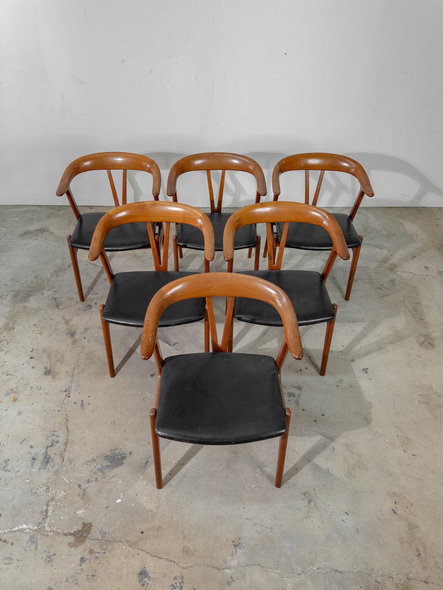Juego de 6 sillas de comedor noruegas Torbjorn Afdal Moderno de mediados de siglo en venta
