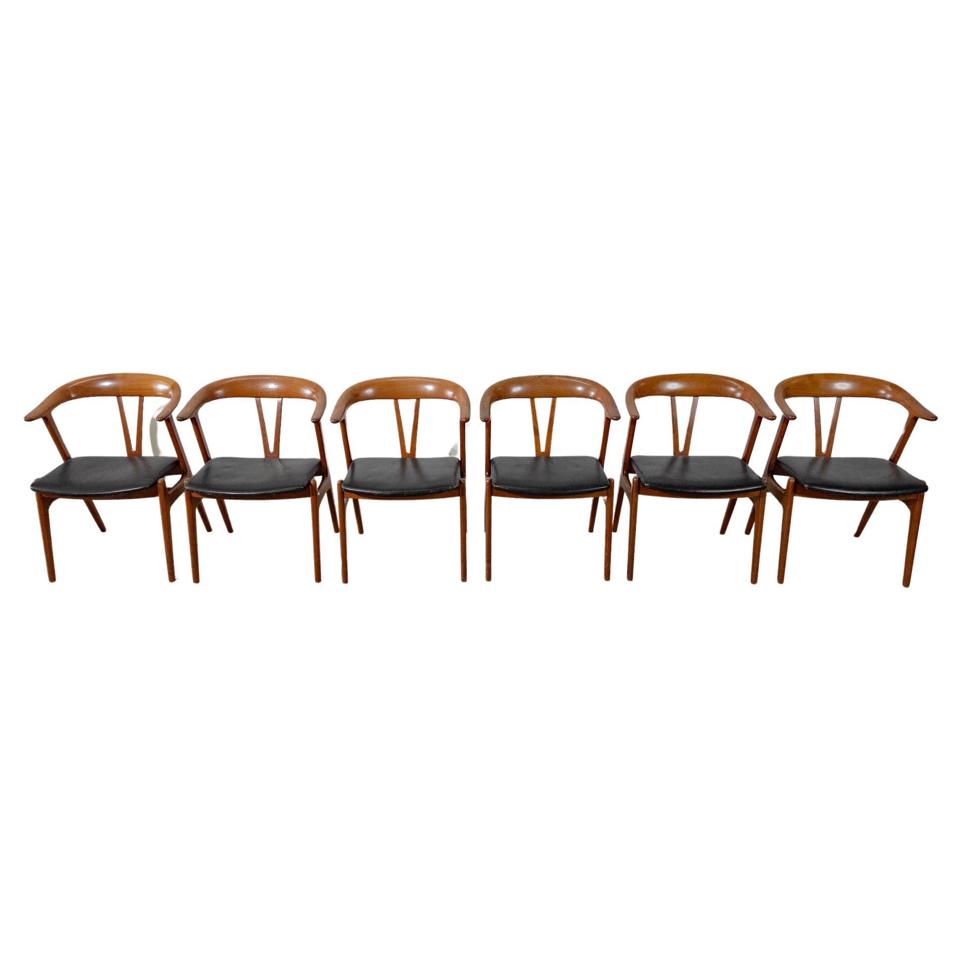 Ensemble de 6 chaises de salle à manger norvégiennes Torbjorn Afdal