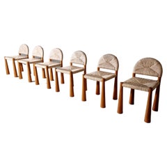 Set of 6 Toscanolla Dining Chairs by Alessandro Becchi for Giovanetti, 1970s