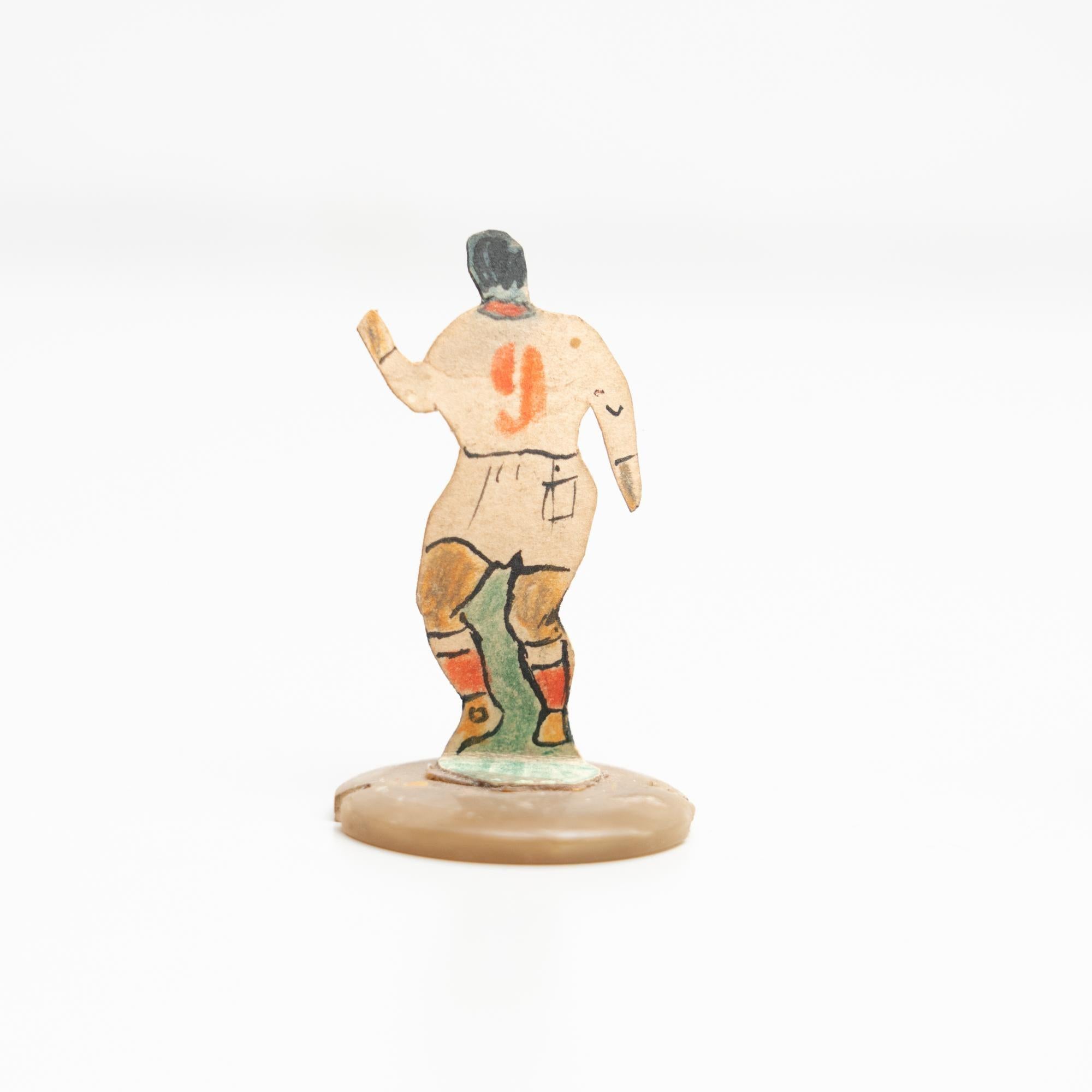 Set of 6 Traditional Antique Button Soccer Game Figures, circa 1950 For Sale 3