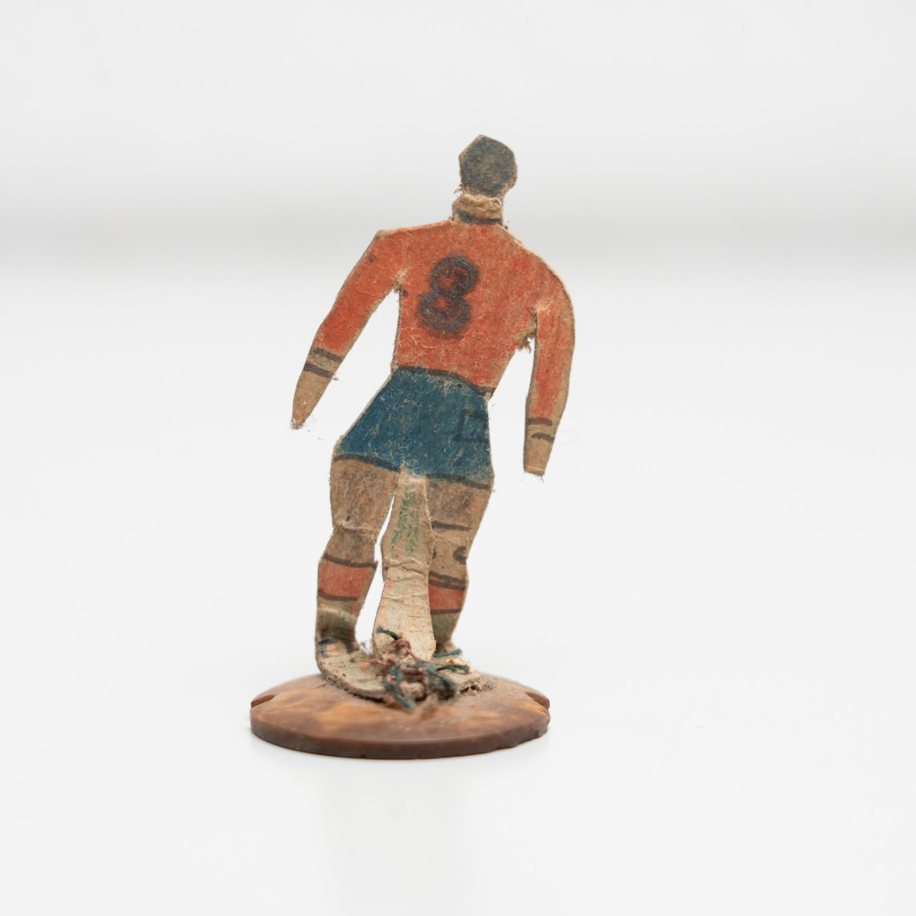 Set of 6 Traditional Antique Button Soccer Game Figures, circa 1950 For Sale 4