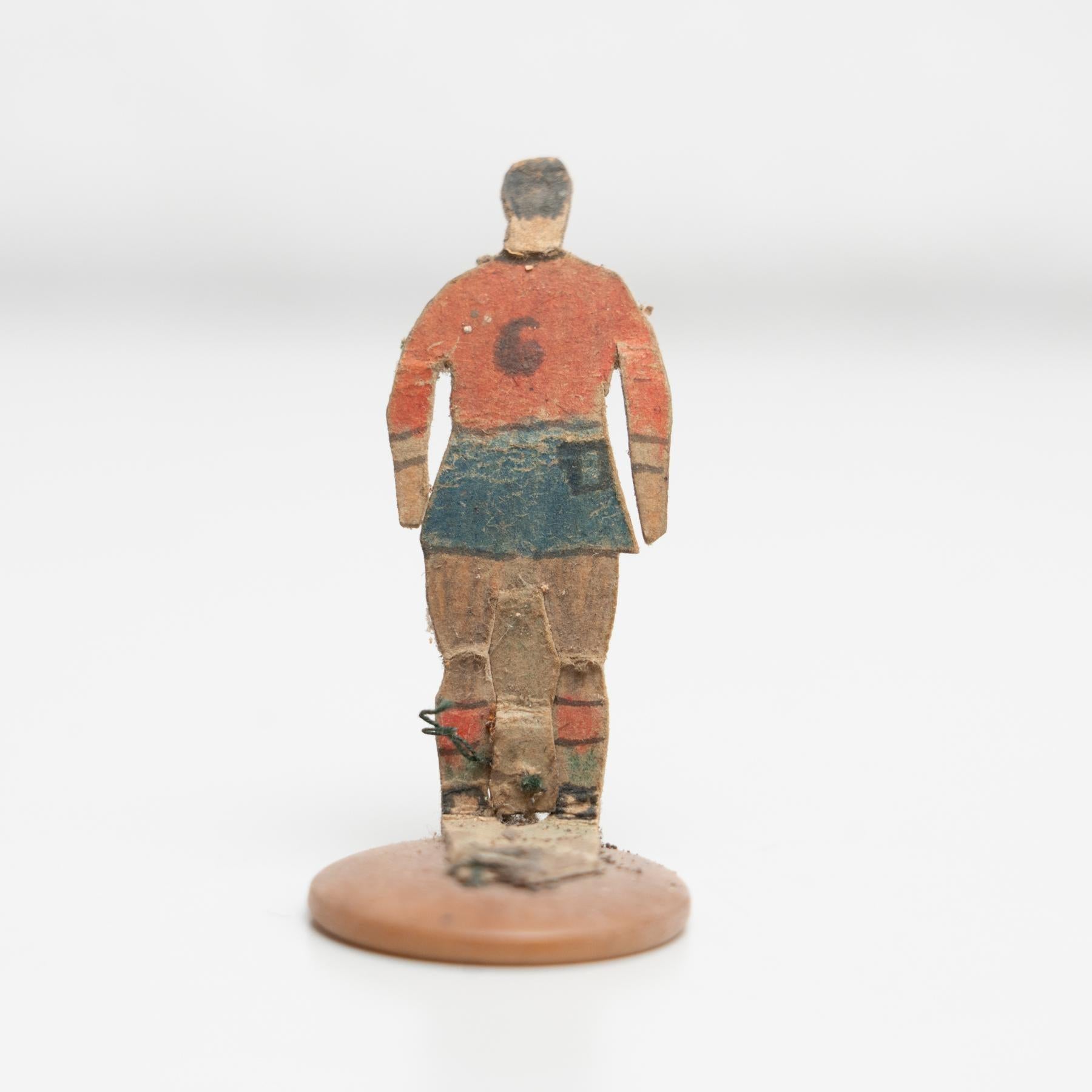 Set of 6 Traditional Antique Button Soccer Game Figures, circa 1950 For Sale 5