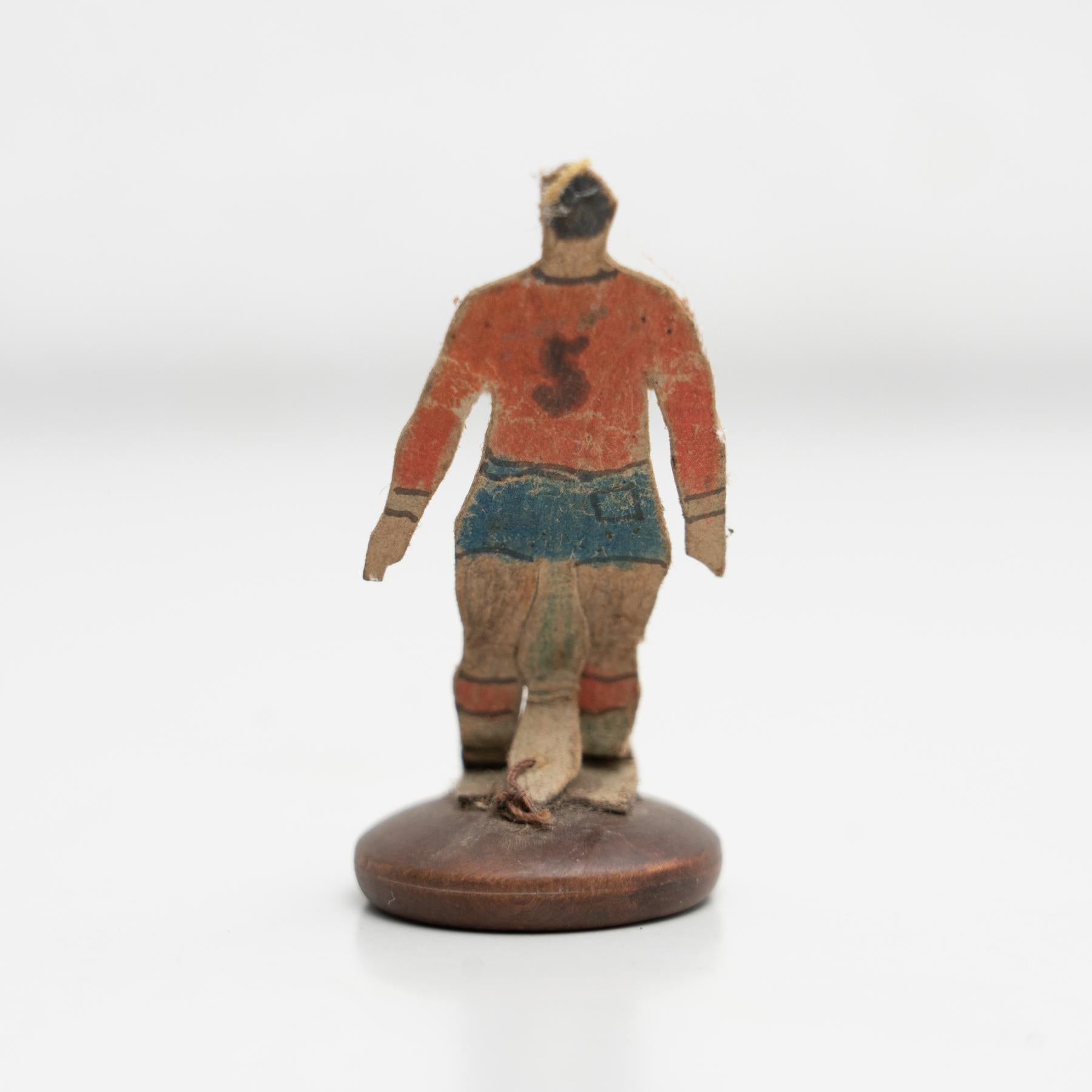 Set of 6 Traditional Antique Button Soccer Game Figures, circa 1950 For Sale 6