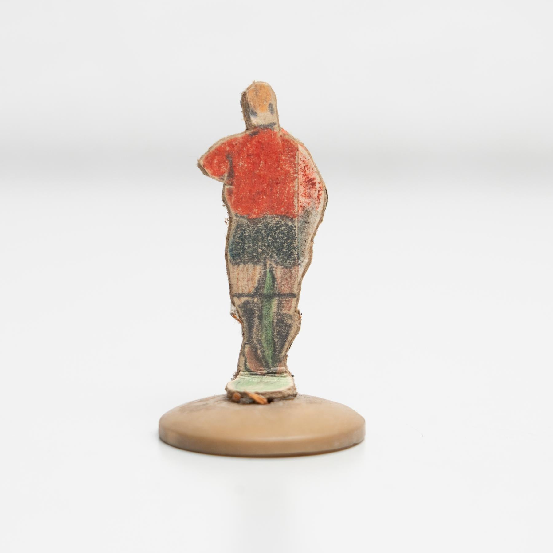 Set of 6 Traditional Antique Button Soccer Game Figures, circa 1950 For Sale 7