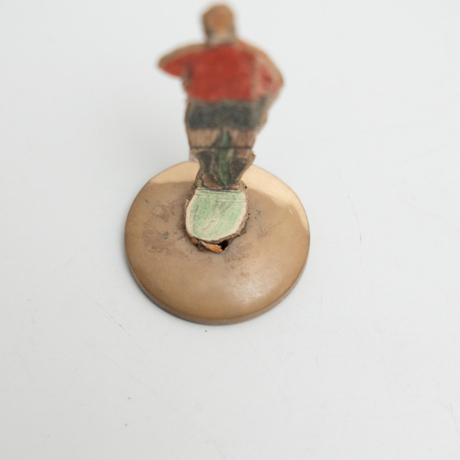 Set of 6 Traditional Antique Button Soccer Game Figures, circa 1950 For Sale 11