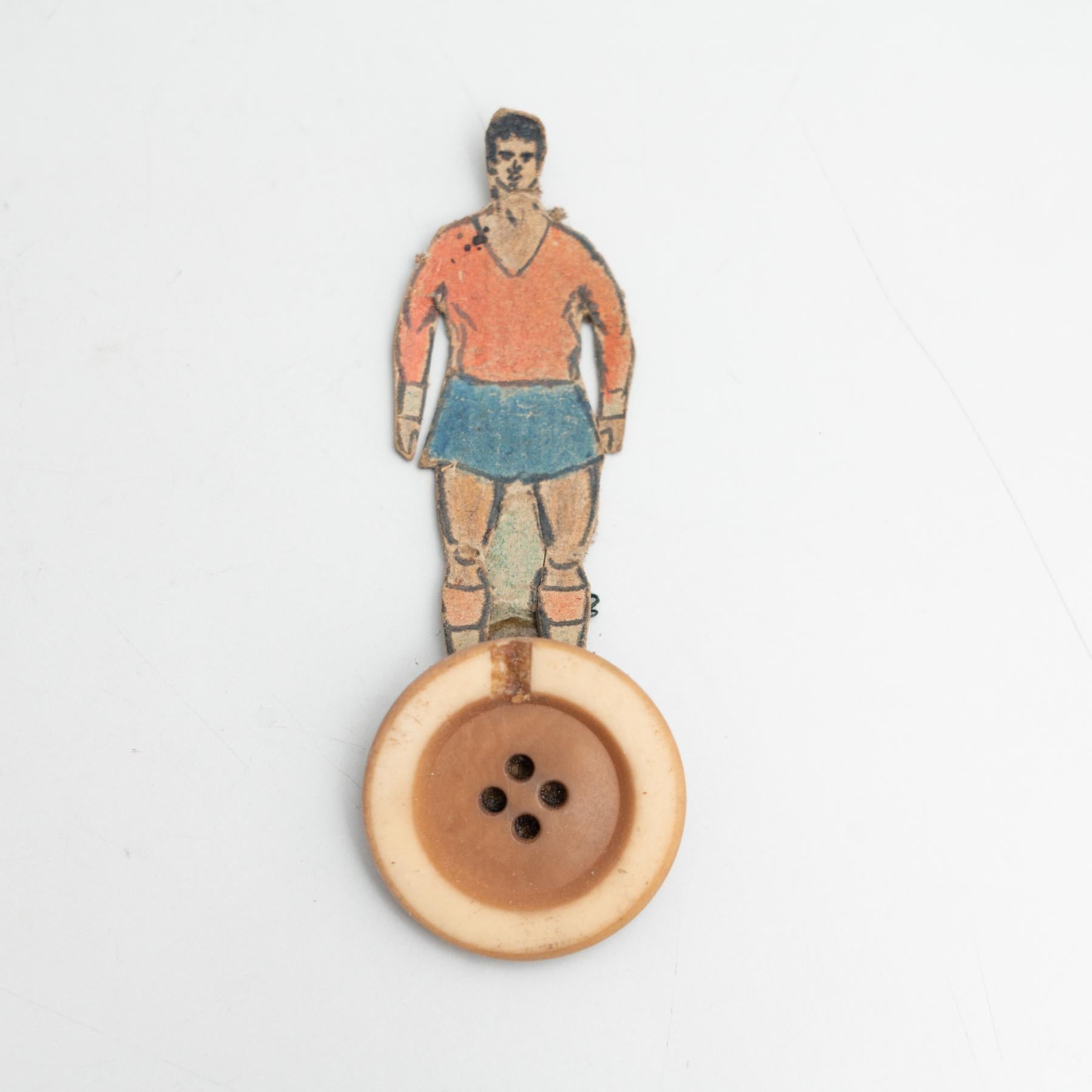 Set of 6 Traditional Antique Button Soccer Game Figures, circa 1950 For Sale 12