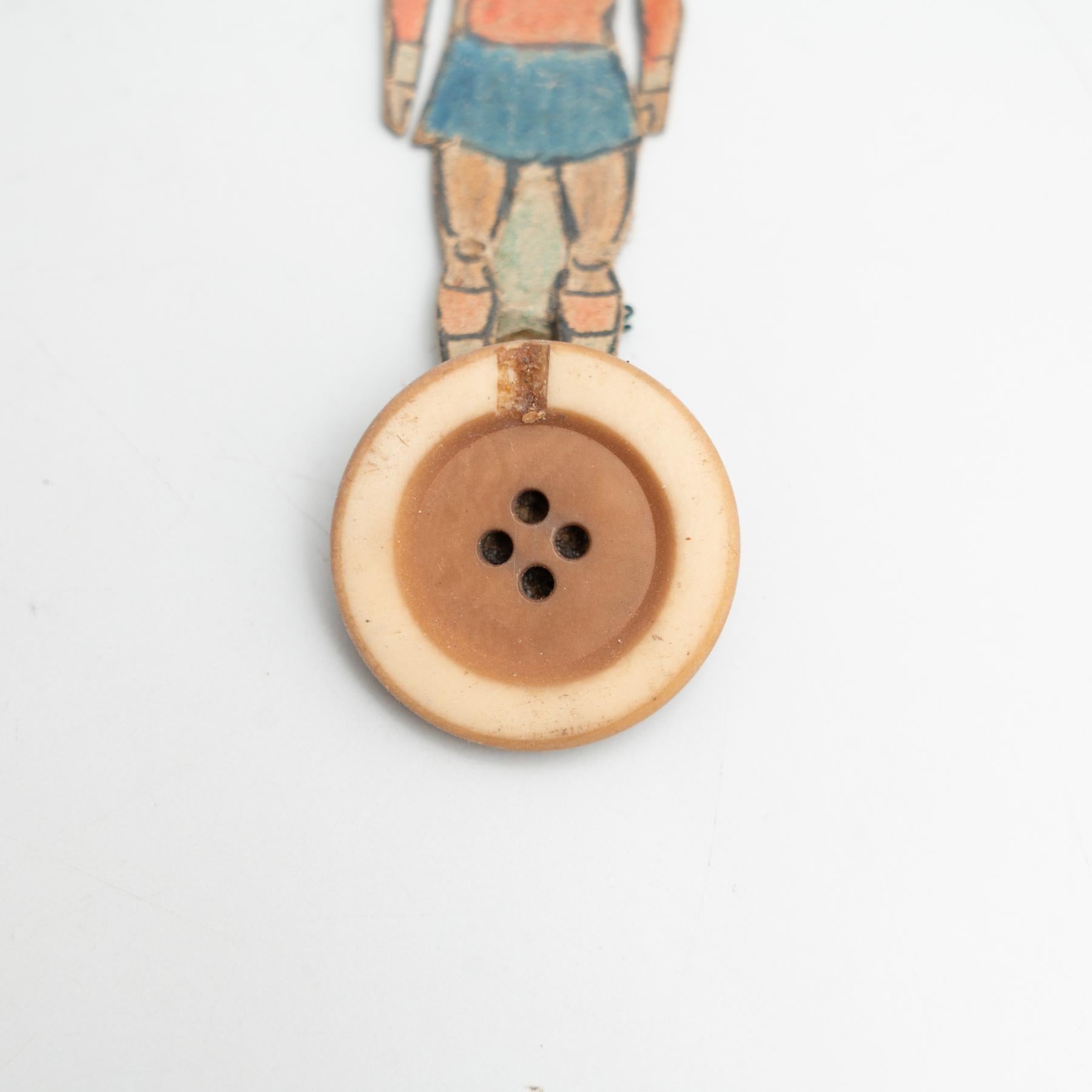 Set of 6 Traditional Antique Button Soccer Game Figures, circa 1950 For Sale 13