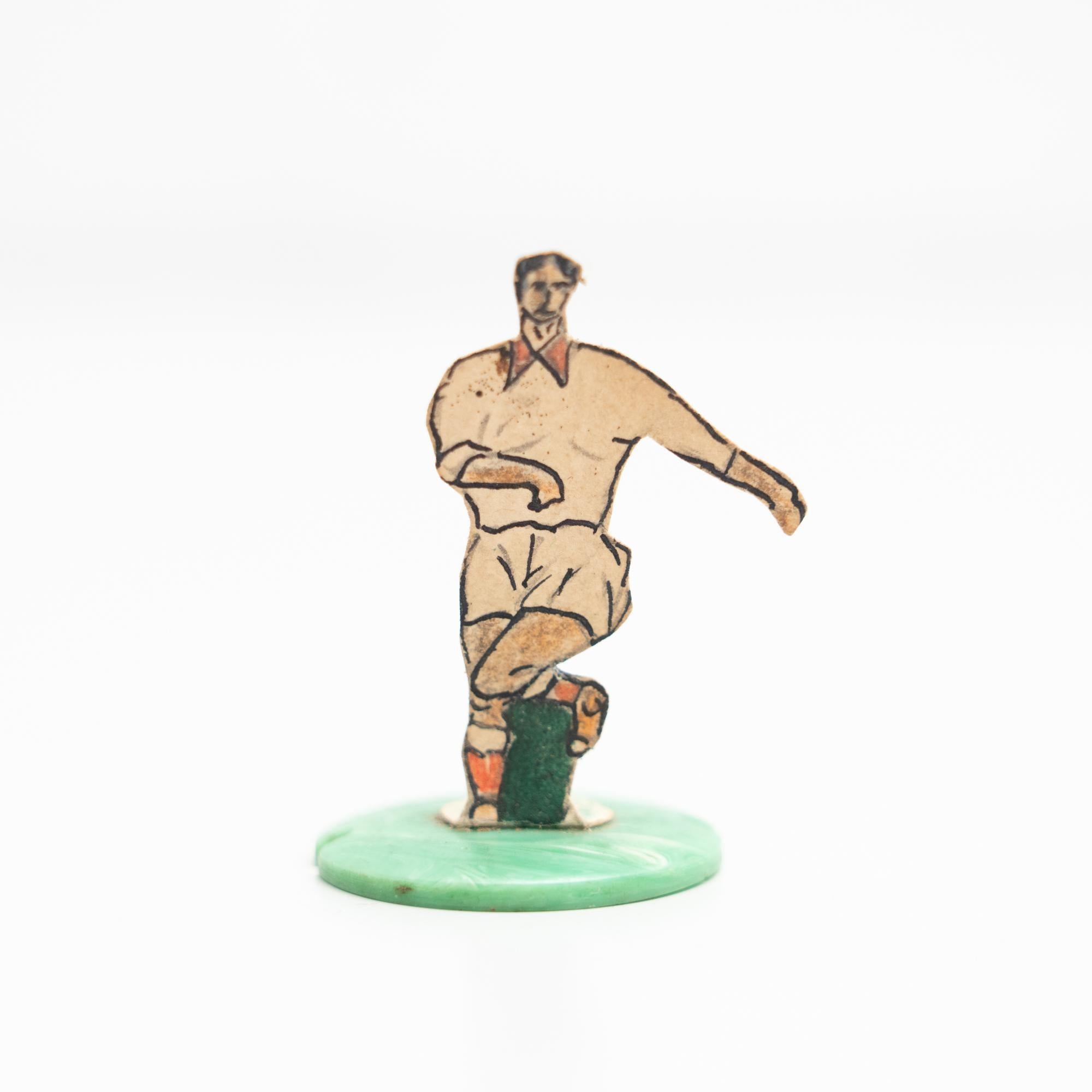 Set of 6 Traditional Antique Button Soccer Game Figures, circa 1950 For Sale 1