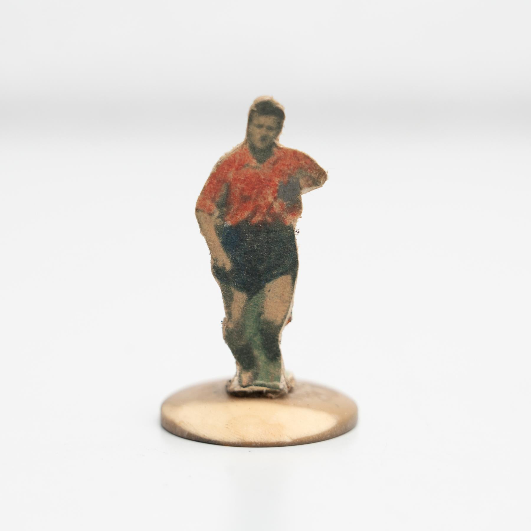 Set of 6 Traditional Antique Button Soccer Game Figures, circa 1950 For Sale 1