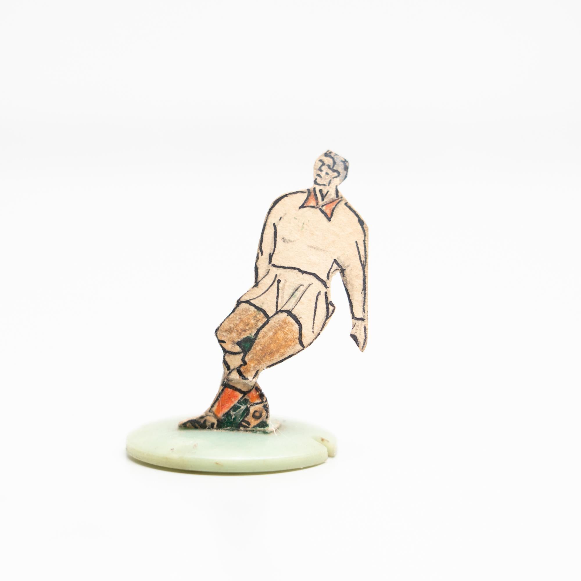 Set of 6 Traditional Antique Button Soccer Game Figures, circa 1950 For Sale 2