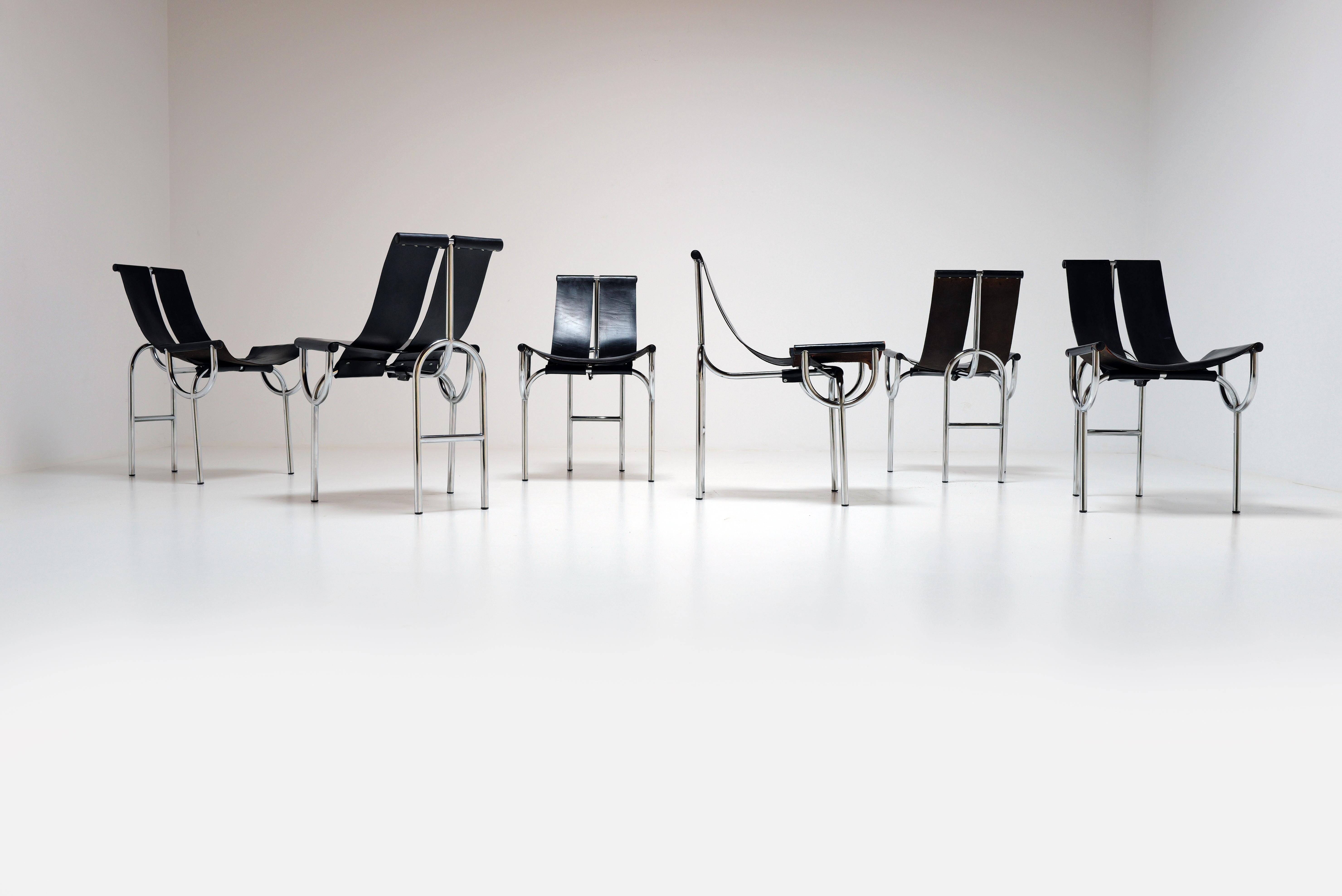 Set of 6 TRI 15 Chairs by Roberto Gabetti & AImaro Isola for Arbo, Italy, 1968 For Sale 1
