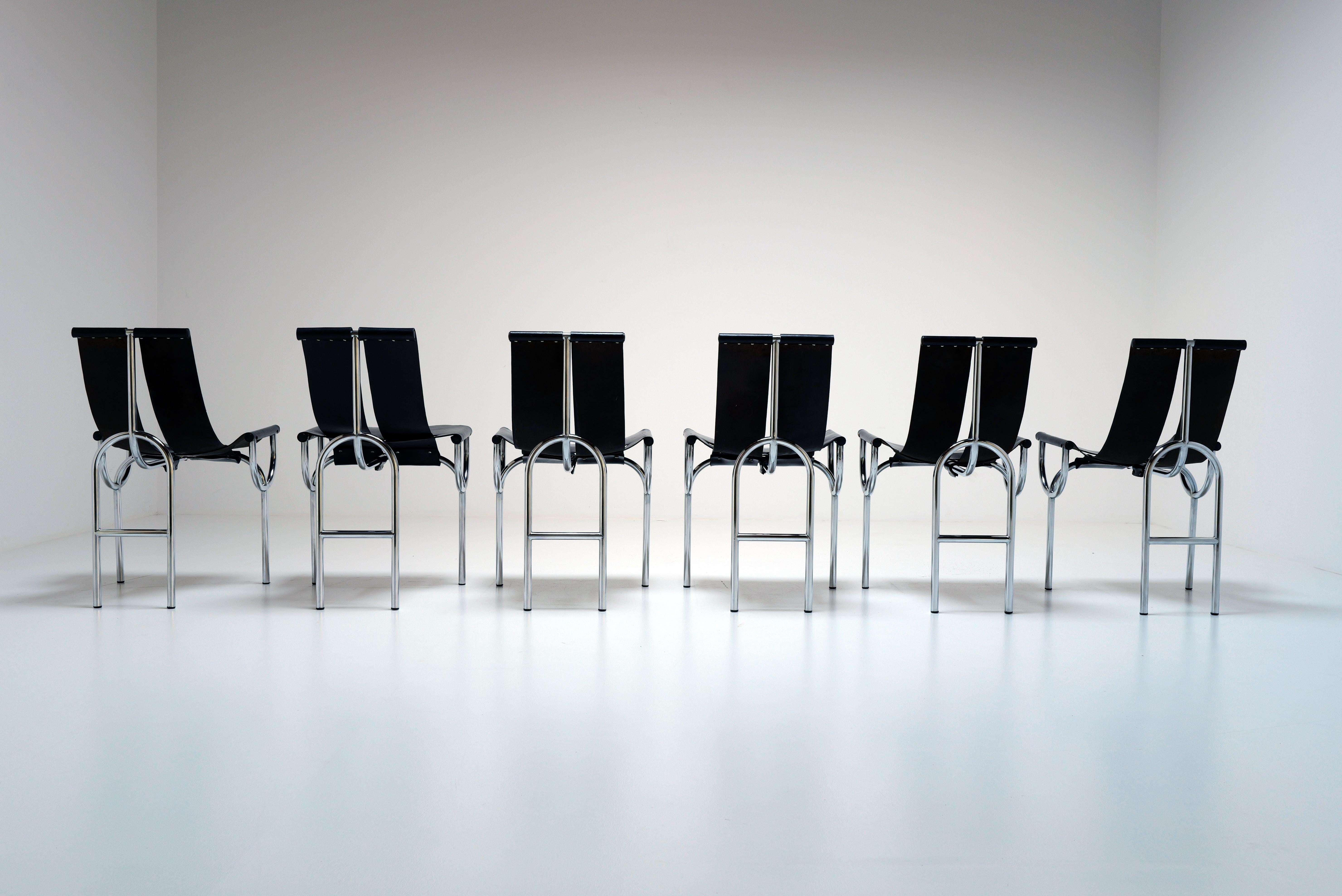 Set of 6 TRI 15 Chairs by Roberto Gabetti & AImaro Isola for Arbo, Italy, 1968 For Sale 2