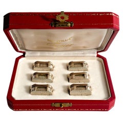 Ensemble de 6 porte-manteaux Trinity « Le Must de Cartier » en argent 925 des années 1980