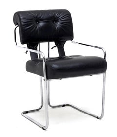 Set of 6 Tucroma Chairs in Black Leather by Guido Faleschini , 1970s Italy