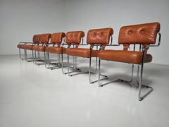 Set of 6 Tucroma Chairs in cognac leather by Guido Faleschini, Mariani