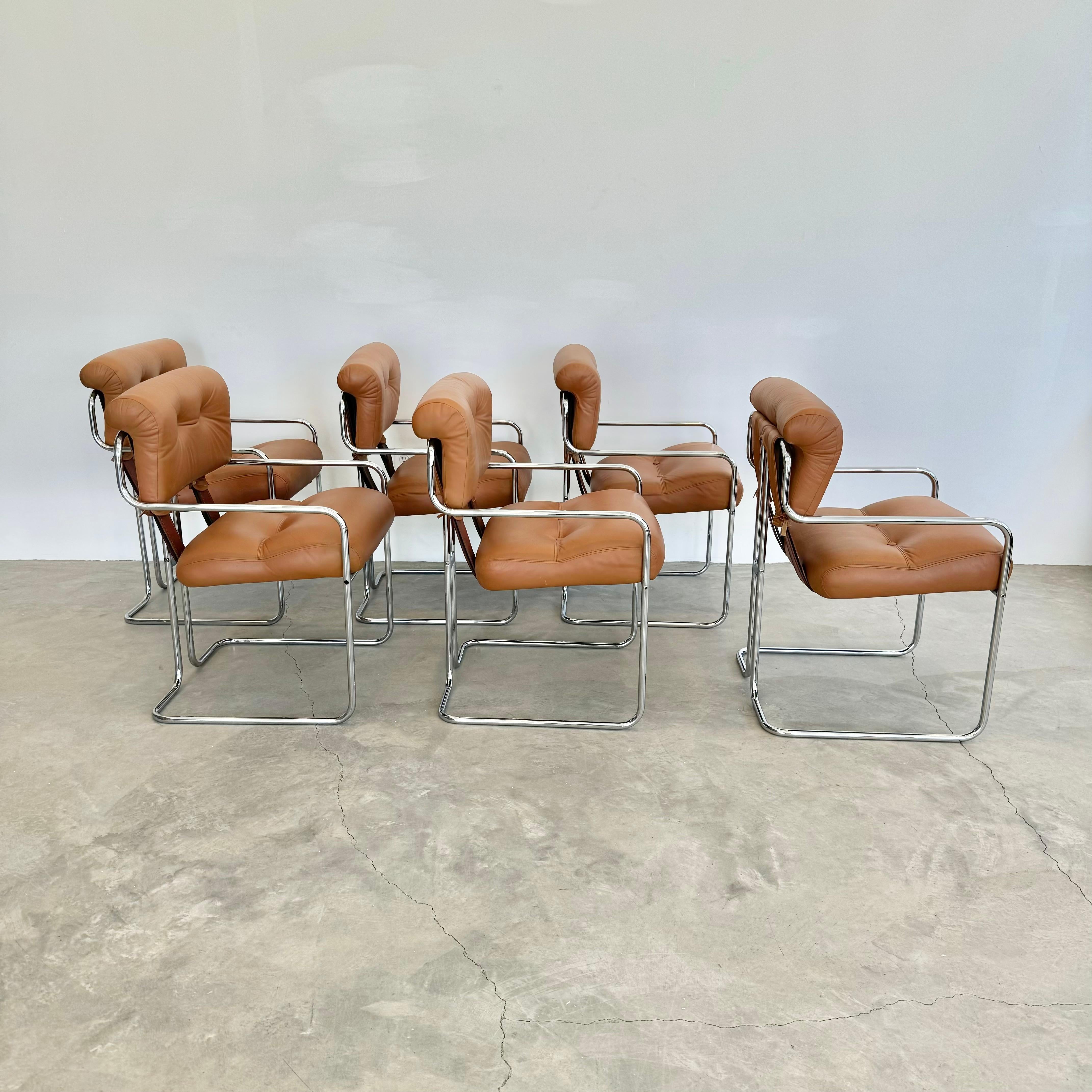 Ensemble de 6 chaises Tucroma en brun clair de Guido Faleschini, 1970, Italie en vente 6