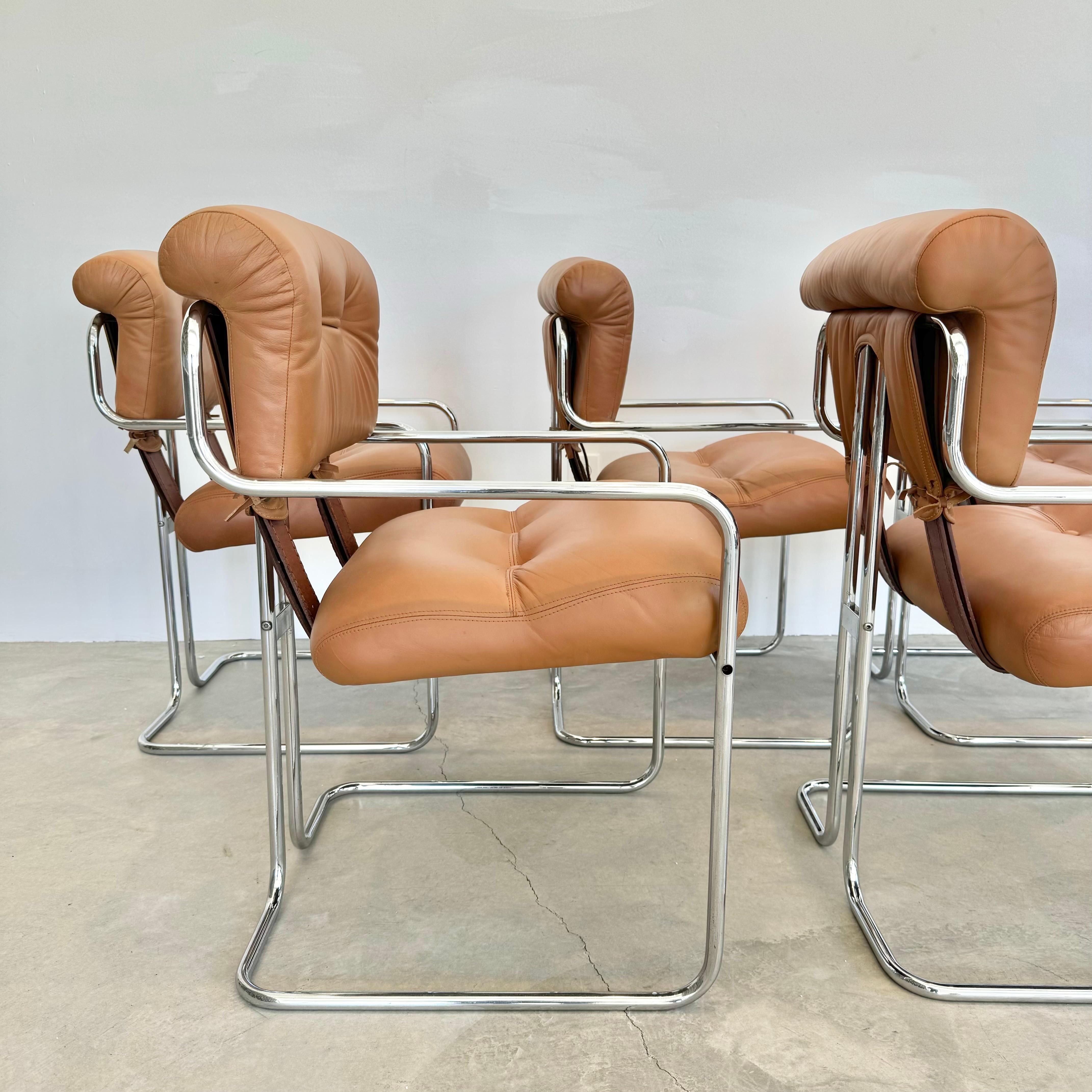 Set of 6 'Tucroma' Chairs in Tan by Guido Faleschini, 1970s Italy For Sale 6