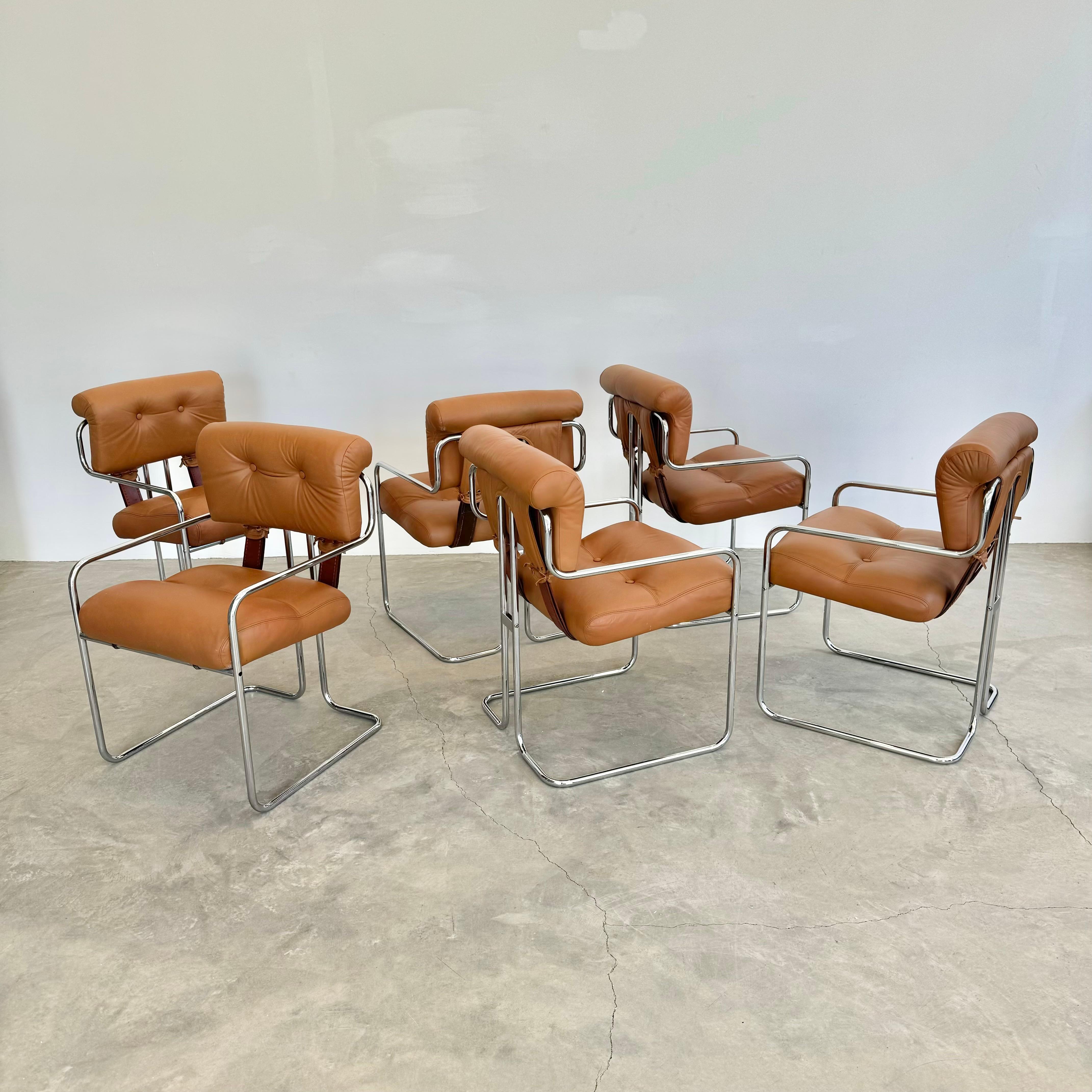 Ensemble de 6 chaises Tucroma en brun clair de Guido Faleschini, 1970, Italie en vente 8