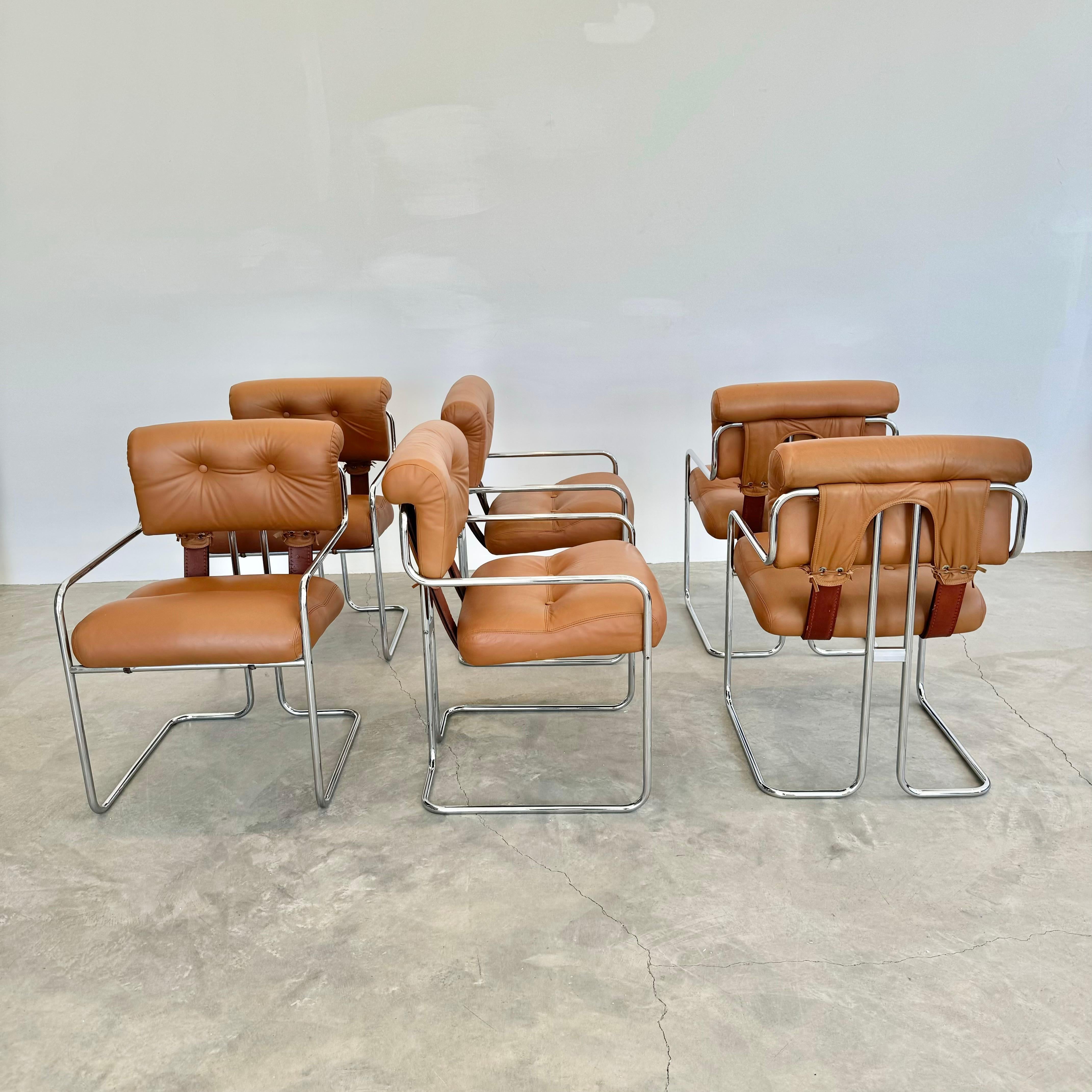Set of 6 'Tucroma' Chairs in Tan by Guido Faleschini, 1970s Italy 8