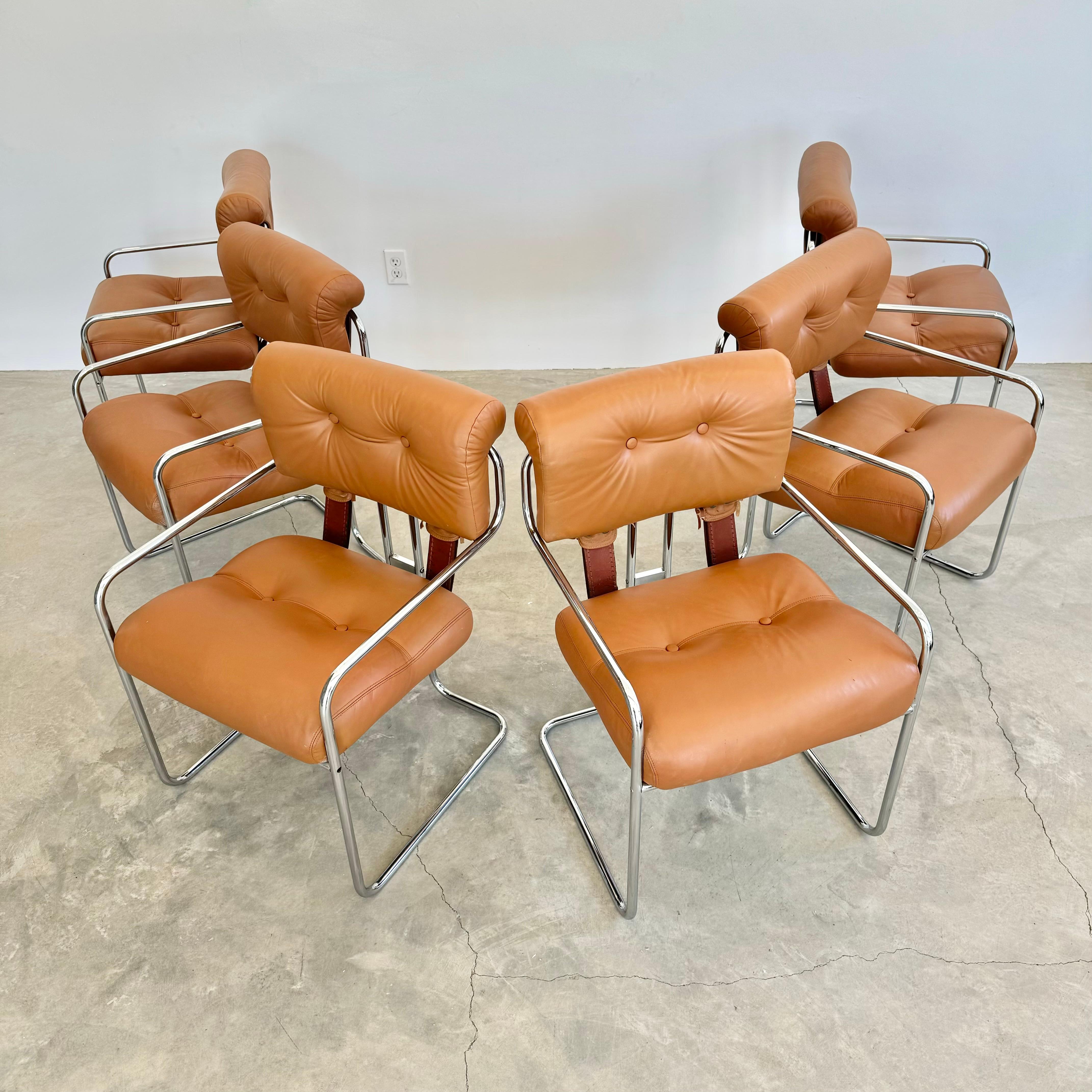 Set of 6 'Tucroma' Chairs in Tan by Guido Faleschini, 1970s Italy For Sale 9