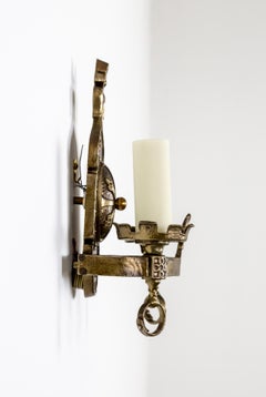 Set of 6 Tudor Spanish Cast Bronze Sconces