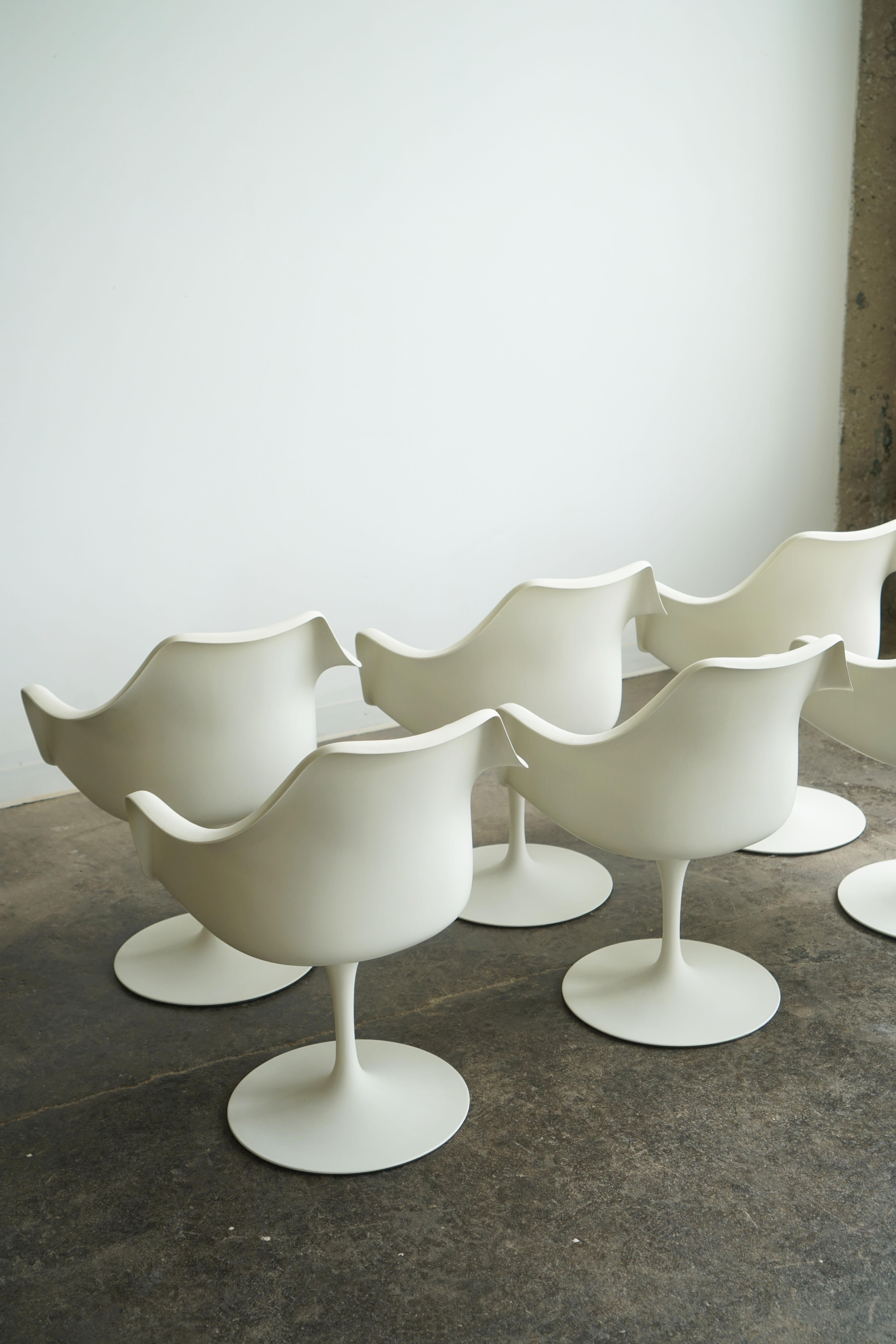 Set di 6 poltrone Tulip di Eero Saarinen per Knoll, tappezzeria a piombo, anni '60 in vendita 1