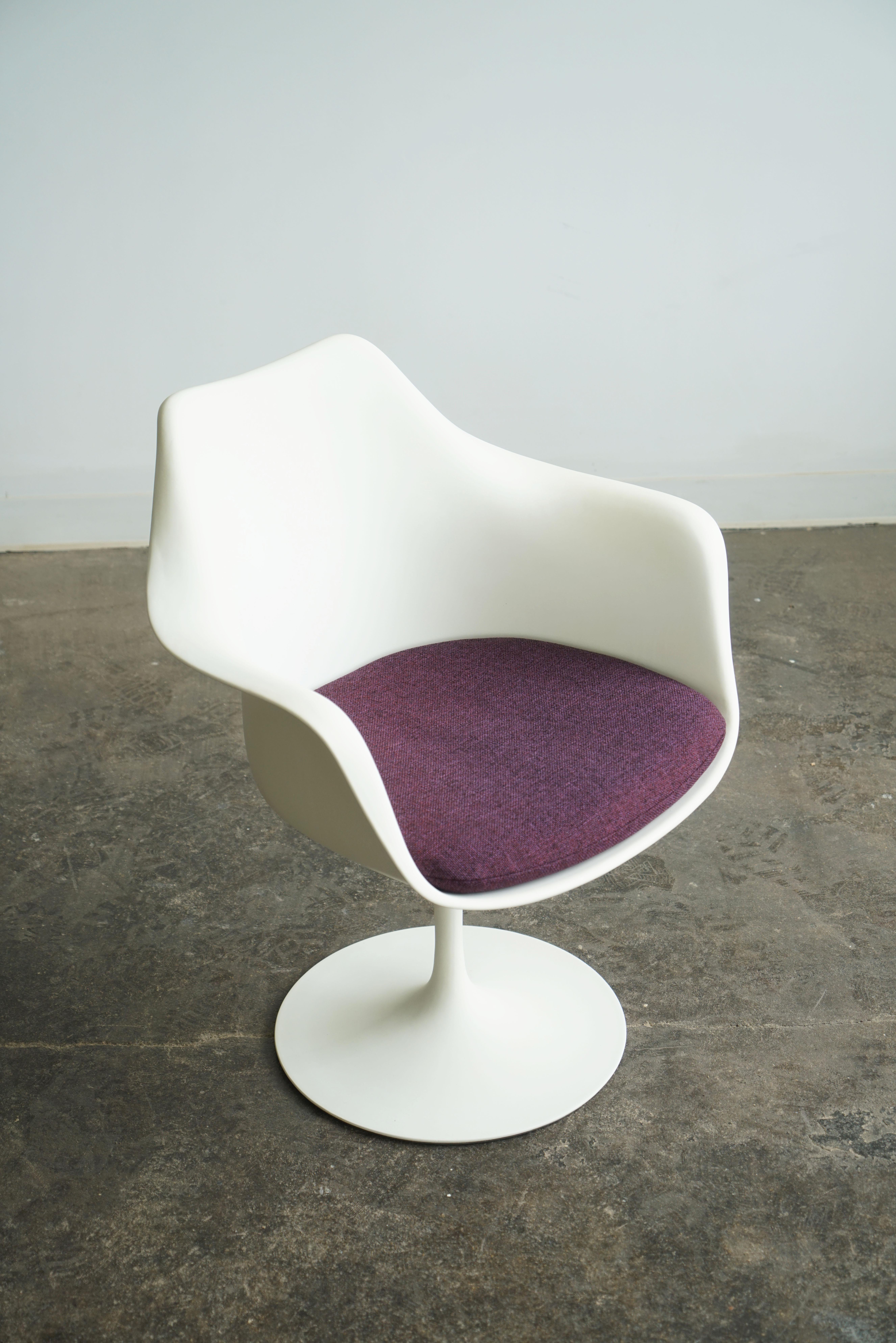 Set di 6 poltrone Tulip di Eero Saarinen per Knoll, tappezzeria a piombo, anni '60 in vendita 3