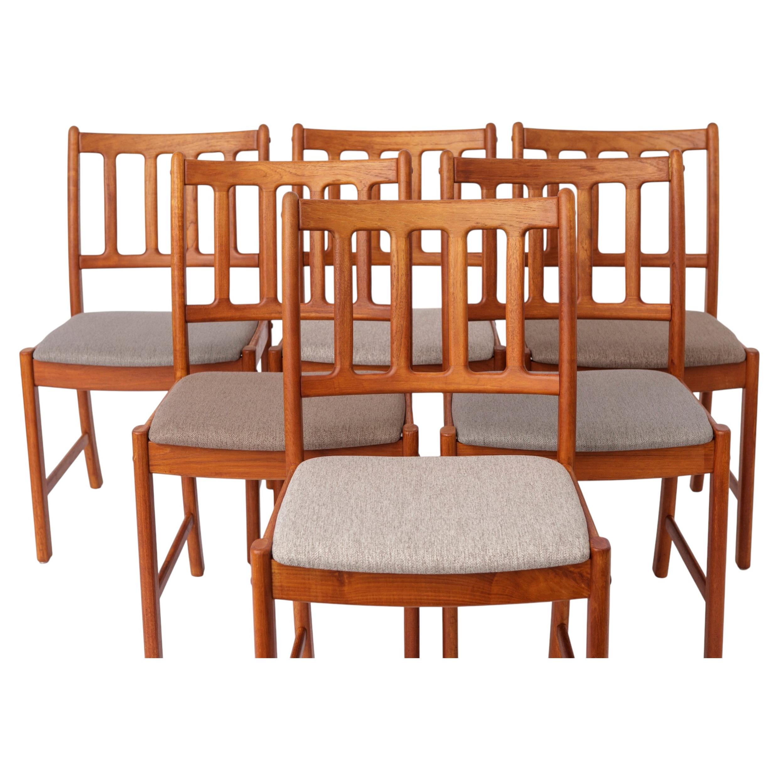 Set of 6 Uldum Møbelfabrik Dining Chairs Danish Teak 1960s Mid Century Modern Re